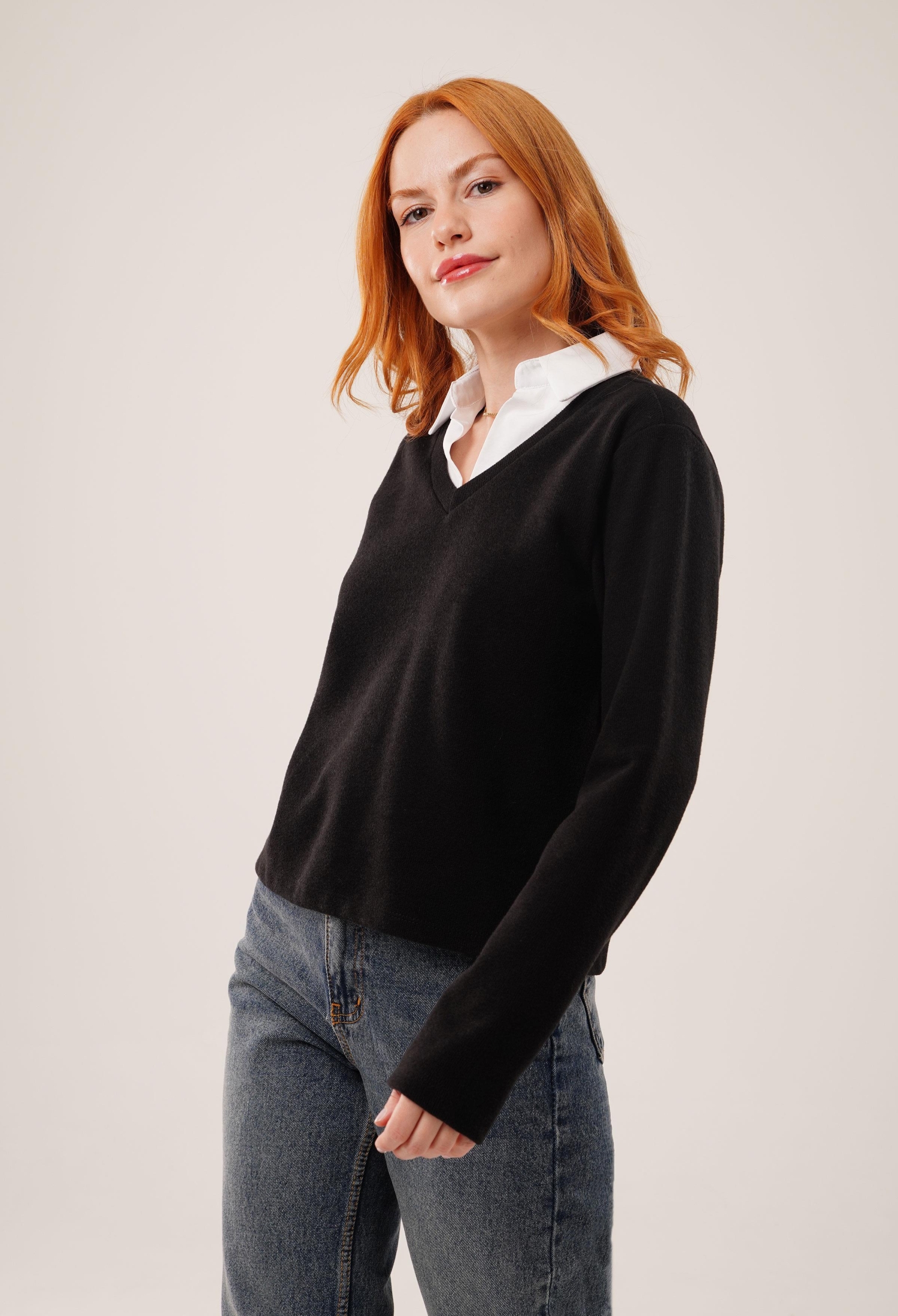 Elegant V-Neck Blouse - Brand: Lustrin - Women & Kids, Baby Clothes Wholesale - TheBS Women