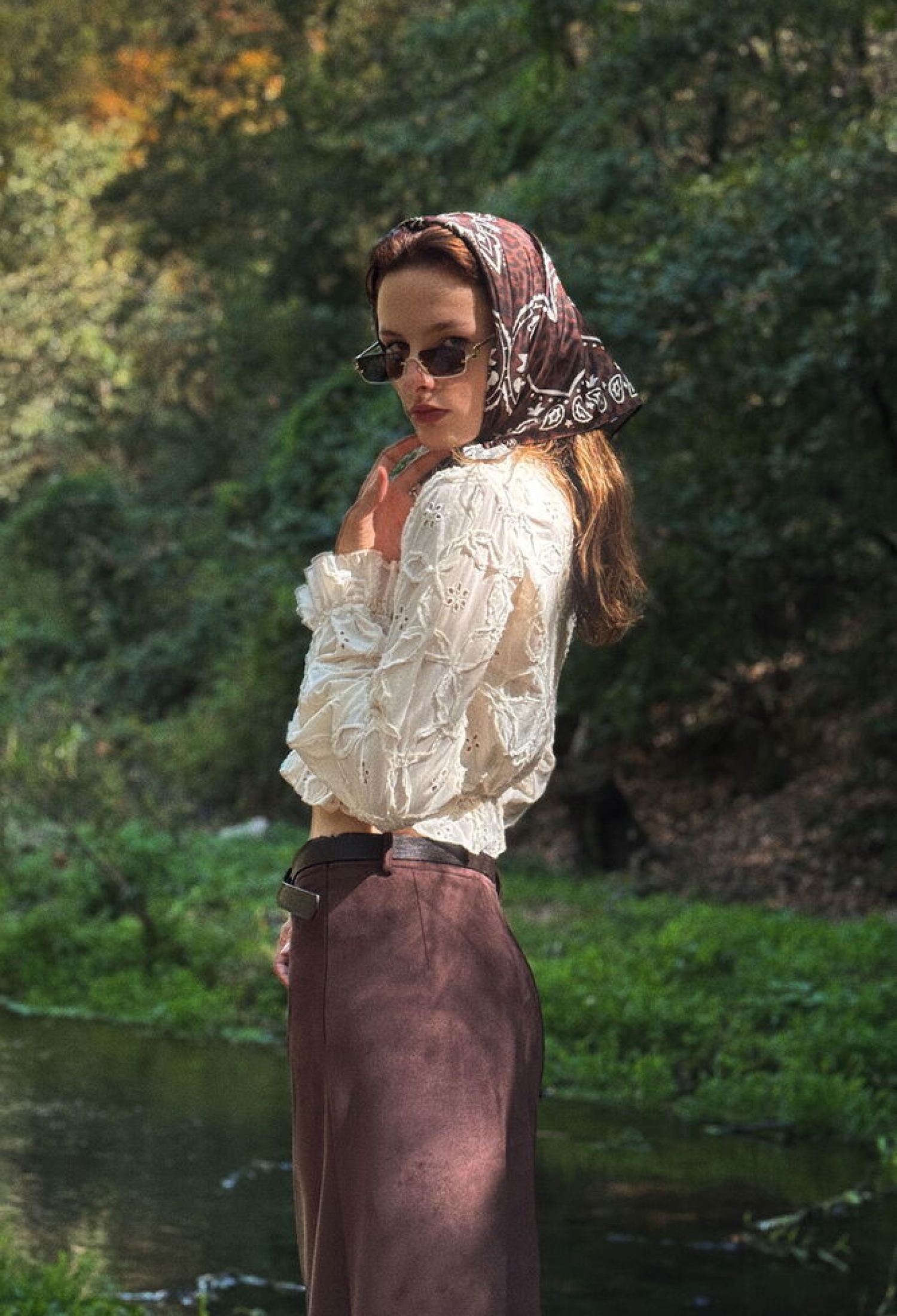 Beige Vintage Elegant Crop Blouse - Brand: Topshow - Women & Kids, Baby Clothes Wholesale - TheBS Women