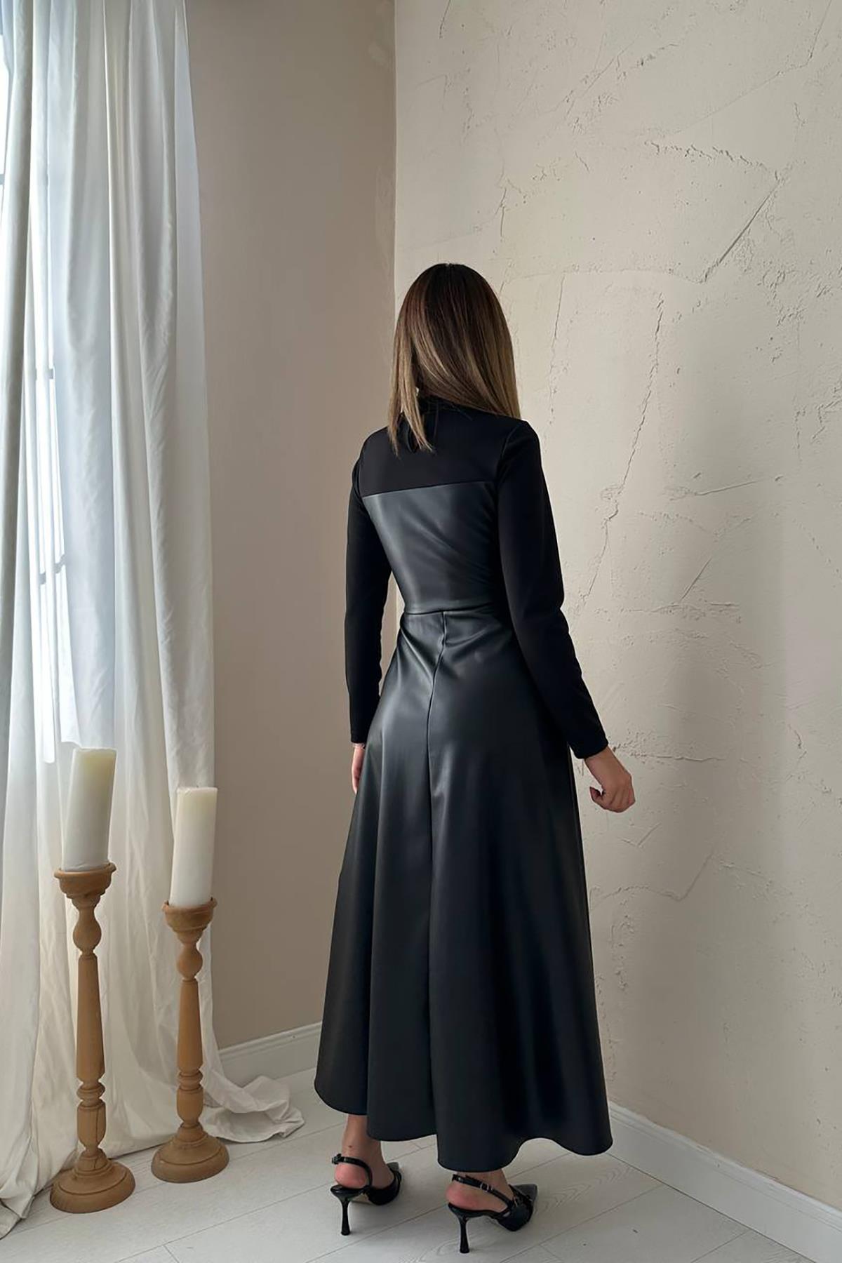 Black Elegant Modest Fit And Flare Floor-Length Dress - Brand: Elisa - Women & Kids, Baby Clothes Wholesale - TheBS Women Black Elegant Modest Fit And Flare Floor-Length Dress - Brand: Elisa - Women & Kids, Baby Clothes Wholesale - TheBS Women