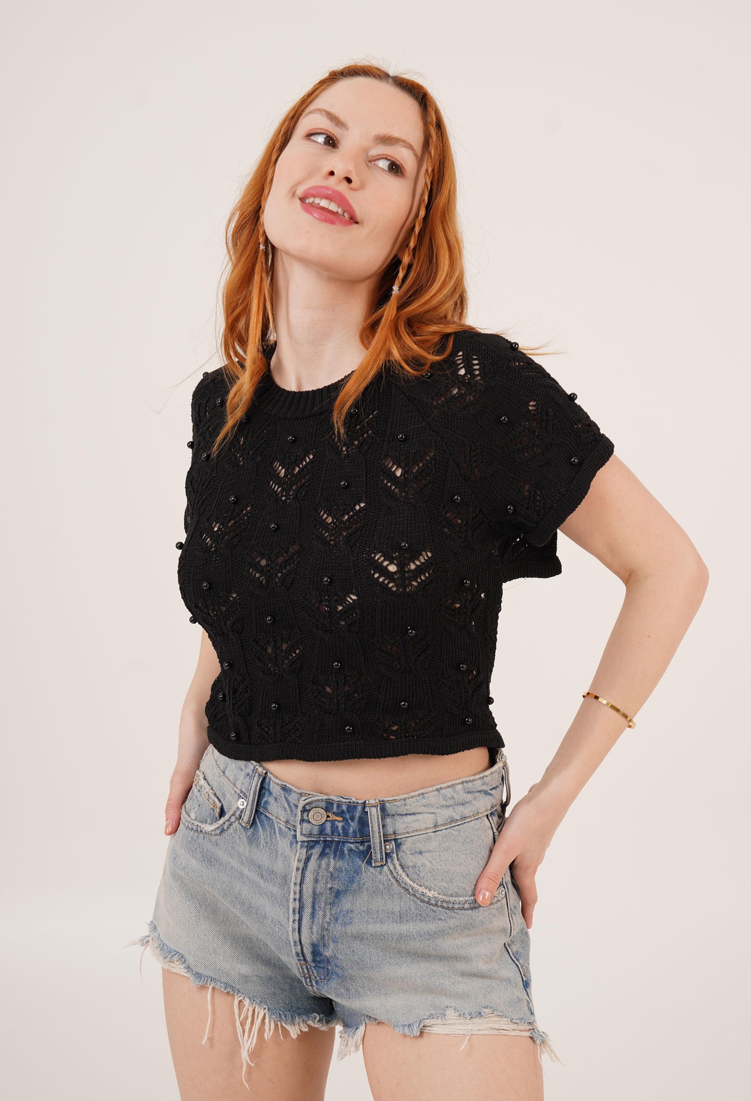 Black Casual Boho Crop Top - Brand: Lustrin - Women & Kids, Baby Clothes Wholesale - TheBS Women