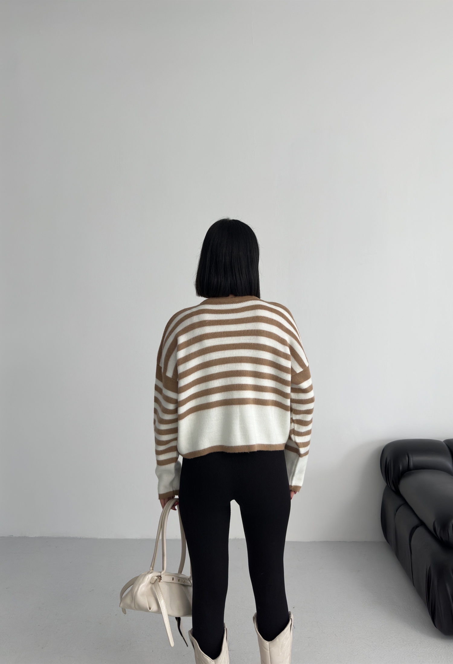 Beige Striped Oversized Fit Cardigan - Brand: My Fashion - Women & Kids, Baby Clothes Wholesale - TheBS Women