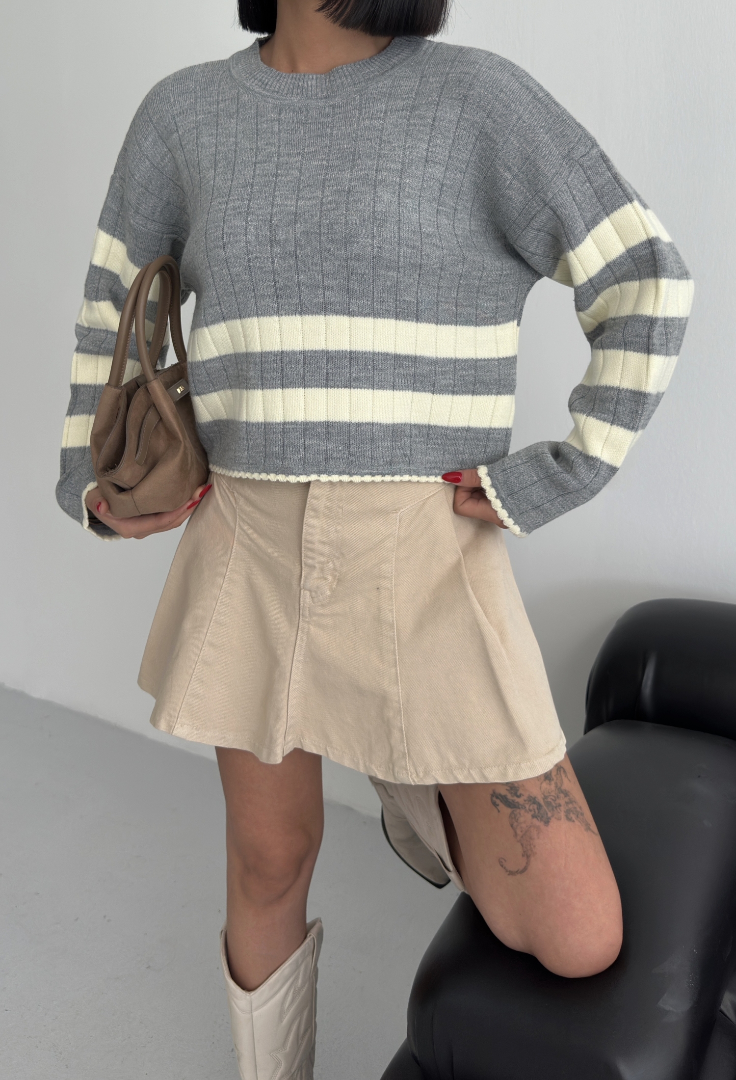 Casual Sweater With Striped Pattern - Brand: My Fashion - Women & Kids, Baby Clothes Wholesale - TheBS Women