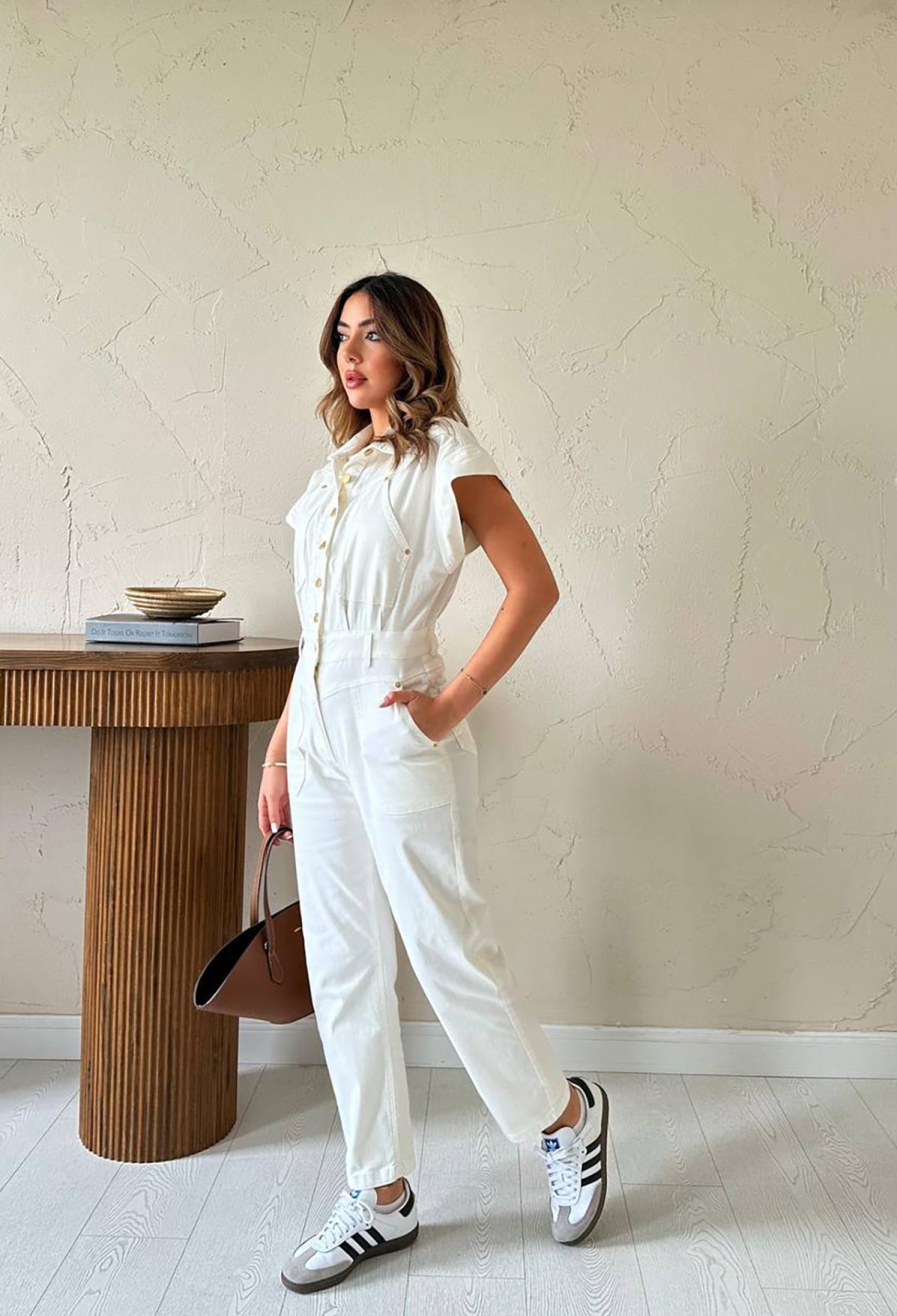 White Casual Streetwear Elegant Jumpsuit - Brand: Elisa - Women & Kids, Baby Clothes Wholesale - TheBS Women