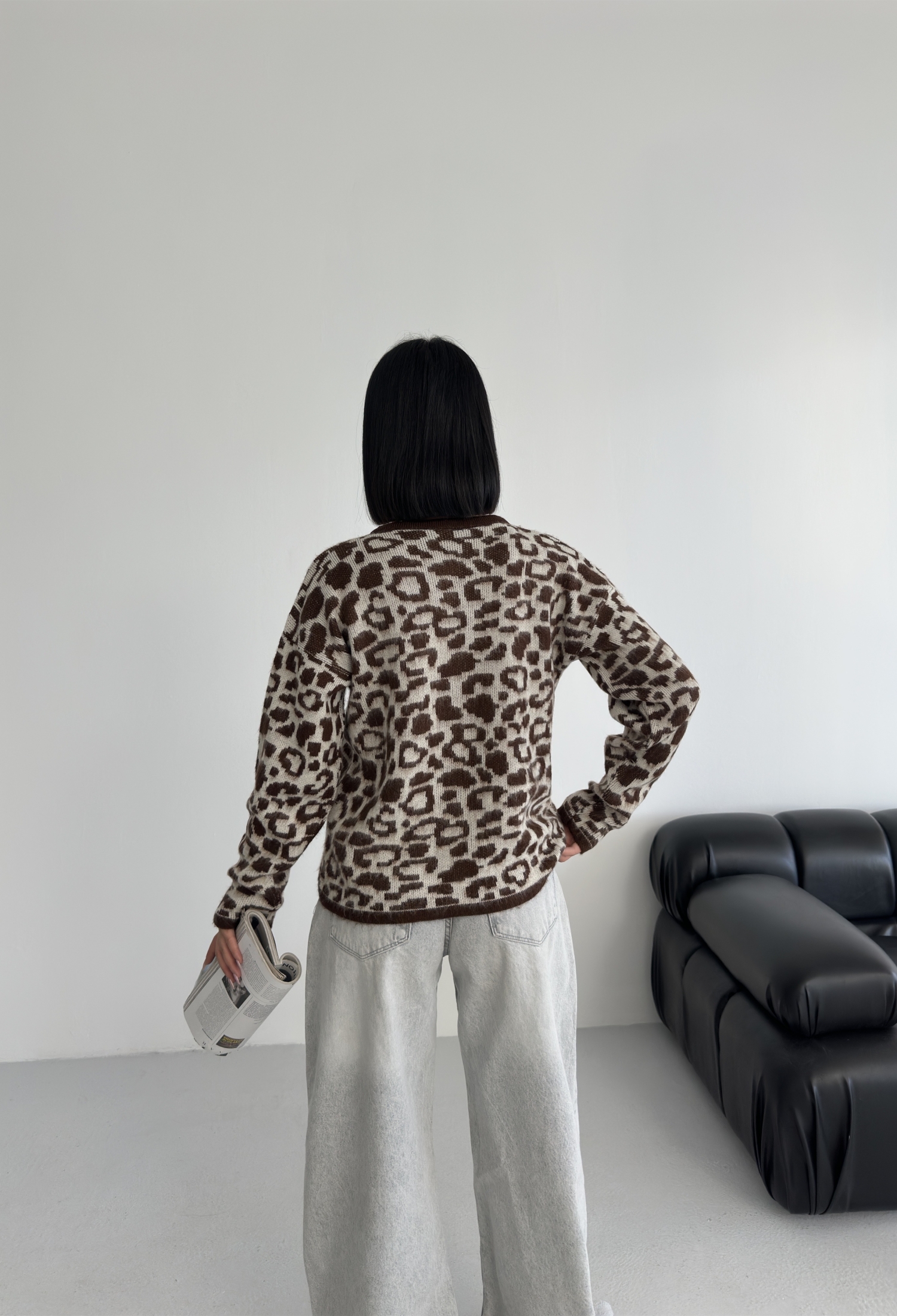 Brown Animal Print Buttoned Cardigan - Brand: My Fashion - Women & Kids, Baby Clothes Wholesale - TheBS Women