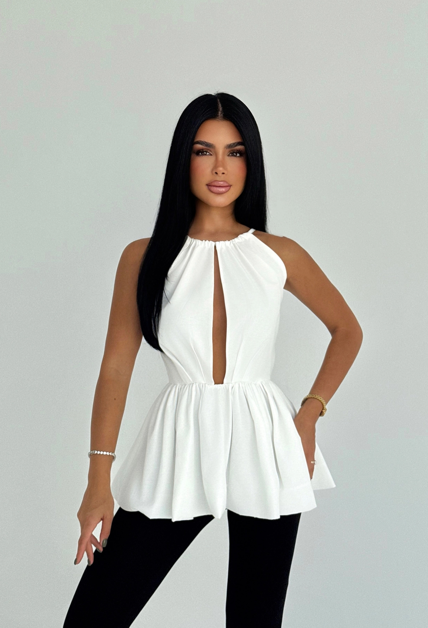 Sexy Elegant Fitted Halter Neck Crop Top - Brand: EYYO ATELIER - Women & Kids, Baby Clothes Wholesale - TheBS Women