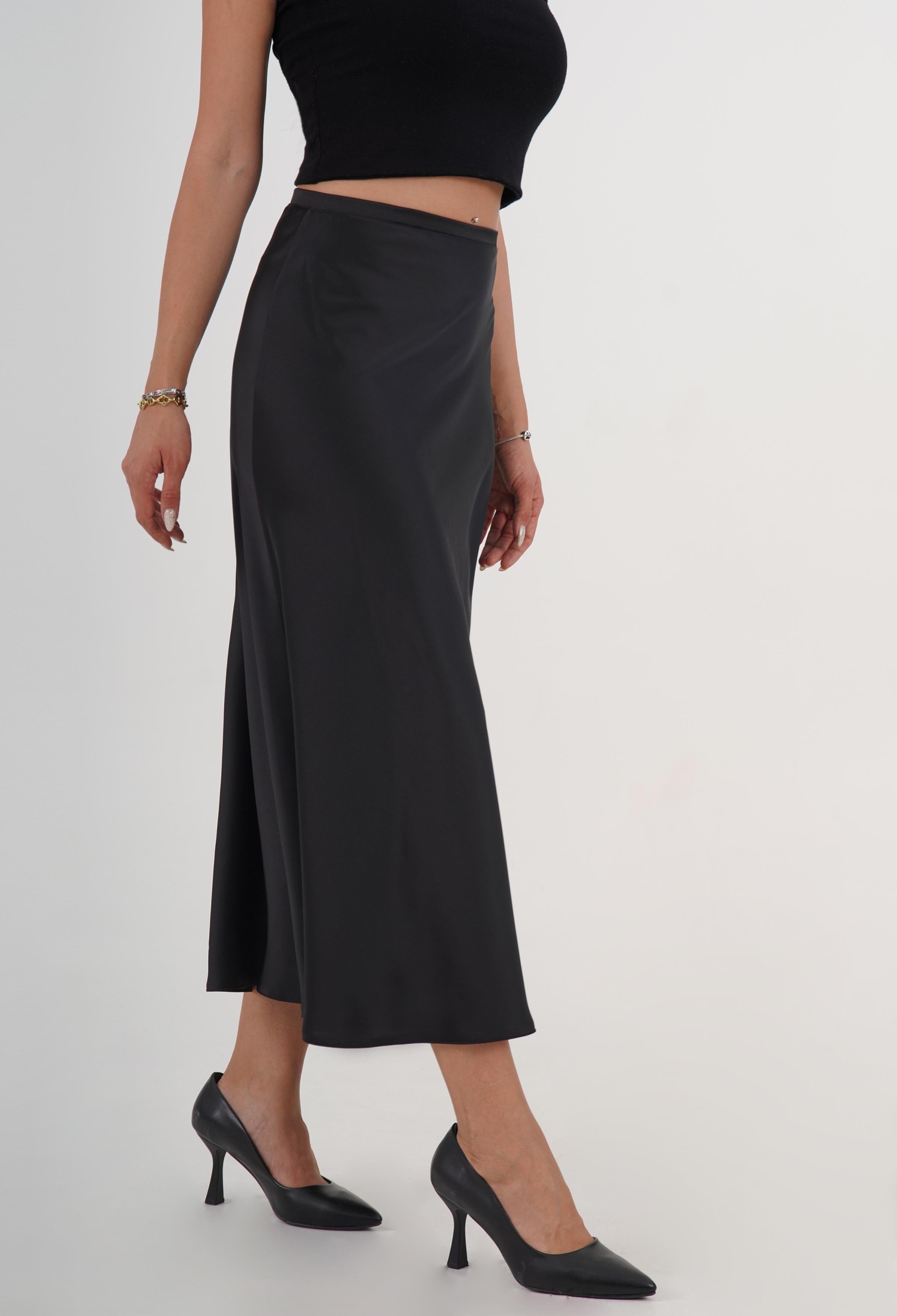 Elegant Midi Slip Skirt - Brand: Lustrin - Women & Kids, Baby Clothes Wholesale - TheBS Women