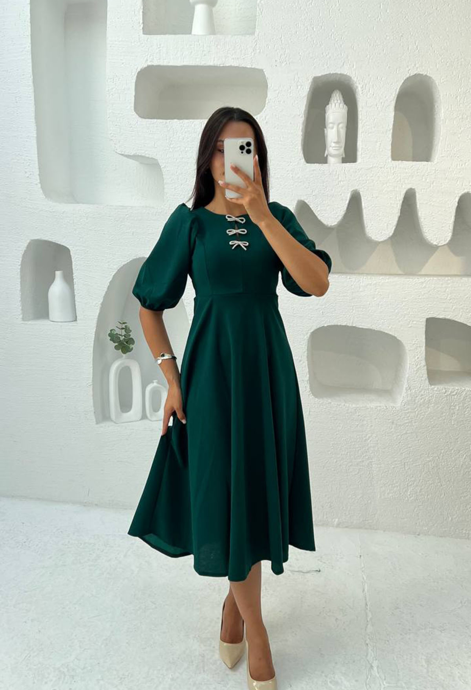Modest Elegant Midi Fit And Flare Dress - Brand: Mode Roy - Women & Kids, Baby Clothes Wholesale - TheBS Women