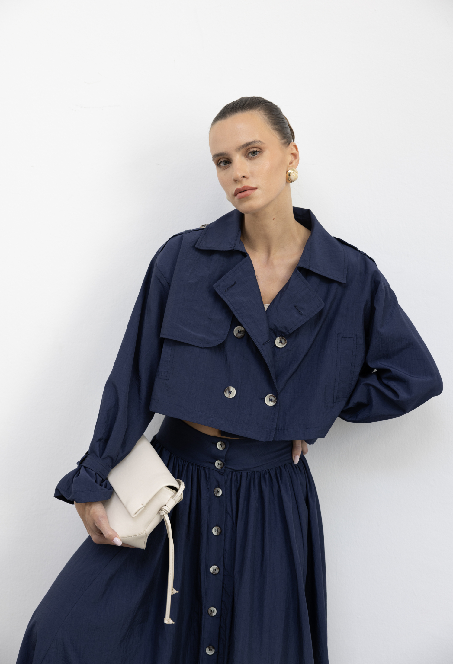 Double-Breasted Crop Coat - Brand: Cream Rouge - Women & Kids, Baby Clothes Wholesale - TheBS Women