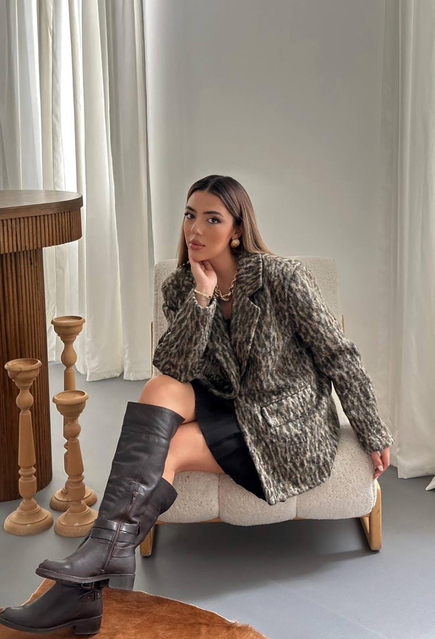 Brown Vintage Single-Breasted Blazer Jacket - Brand: Elisa - Women & Kids, Baby Clothes Wholesale - TheBS Women