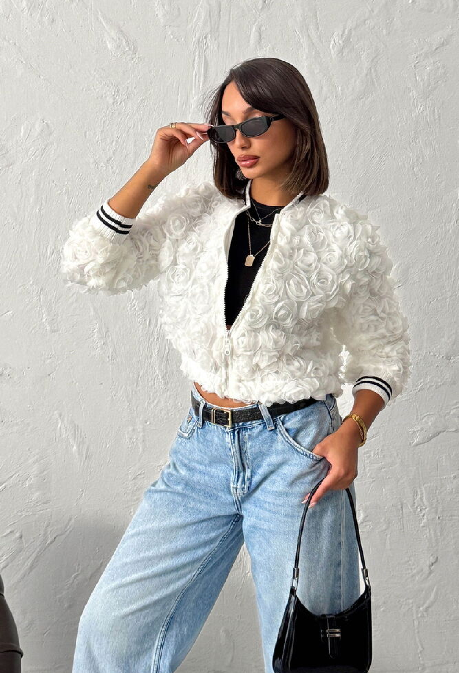 White Bomber Jacket - Brand: Topshow - Women & Kids, Baby Clothes Wholesale - TheBS Women