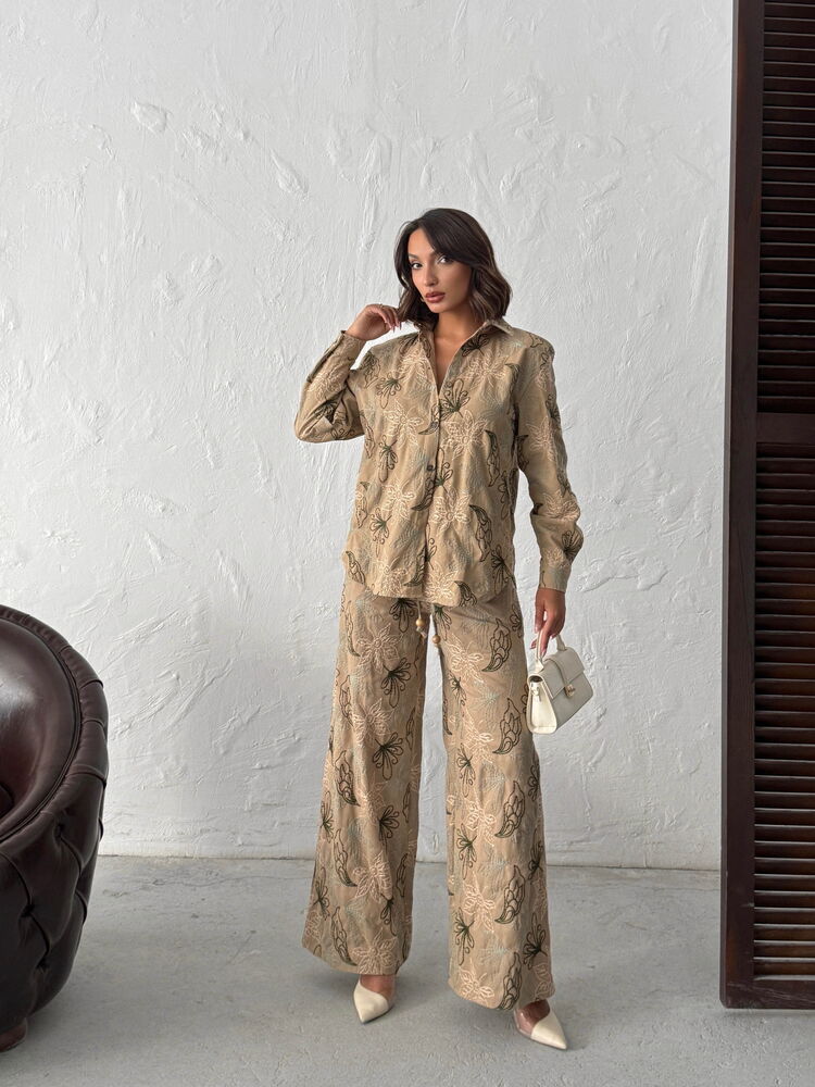 Beige Casual Ethnic Floral Shirt – Brand: Topshow – Women & Kids, Baby Clothes Wholesale – TheBS Women