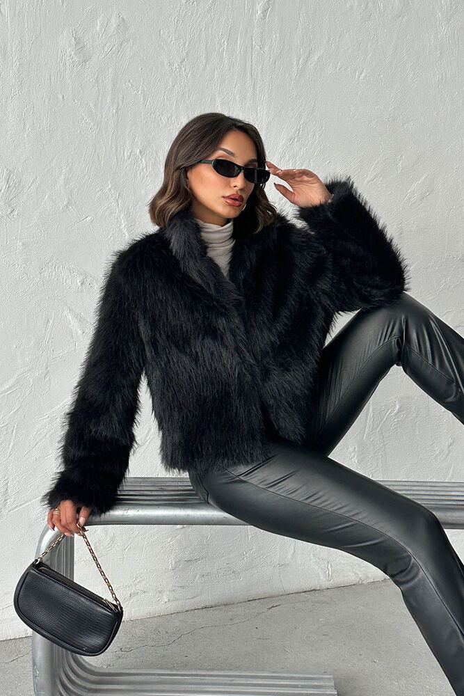 Fur Jacket With Notched Collar - Brand: Topshow - Women & Kids, Baby Clothes Wholesale - TheBS Women