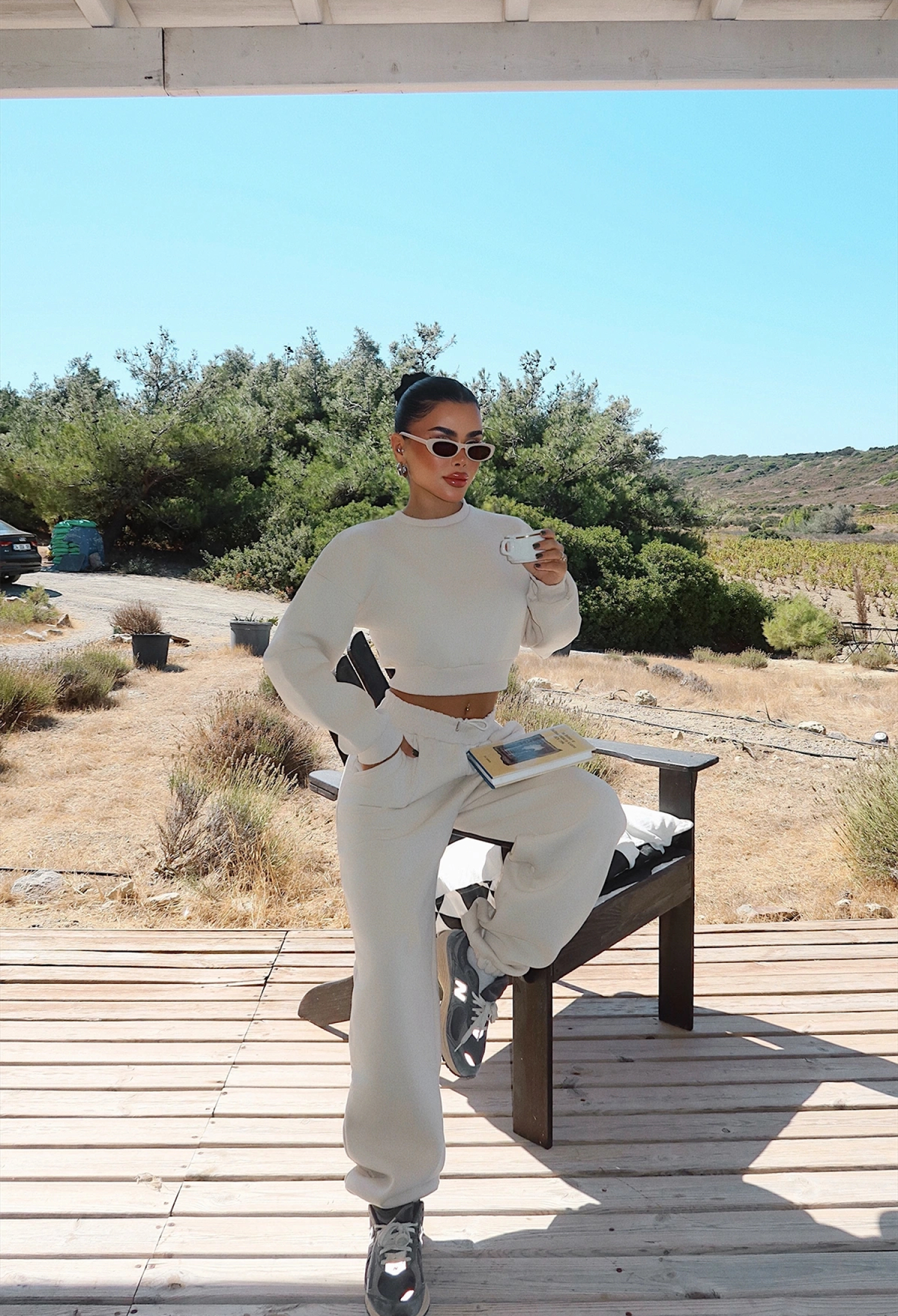 Beige Tracksuit Oversized Jogger For Casual Sport - Brand: EYYO ATELIER - Women & Kids, Baby Clothes Wholesale - TheBS Women