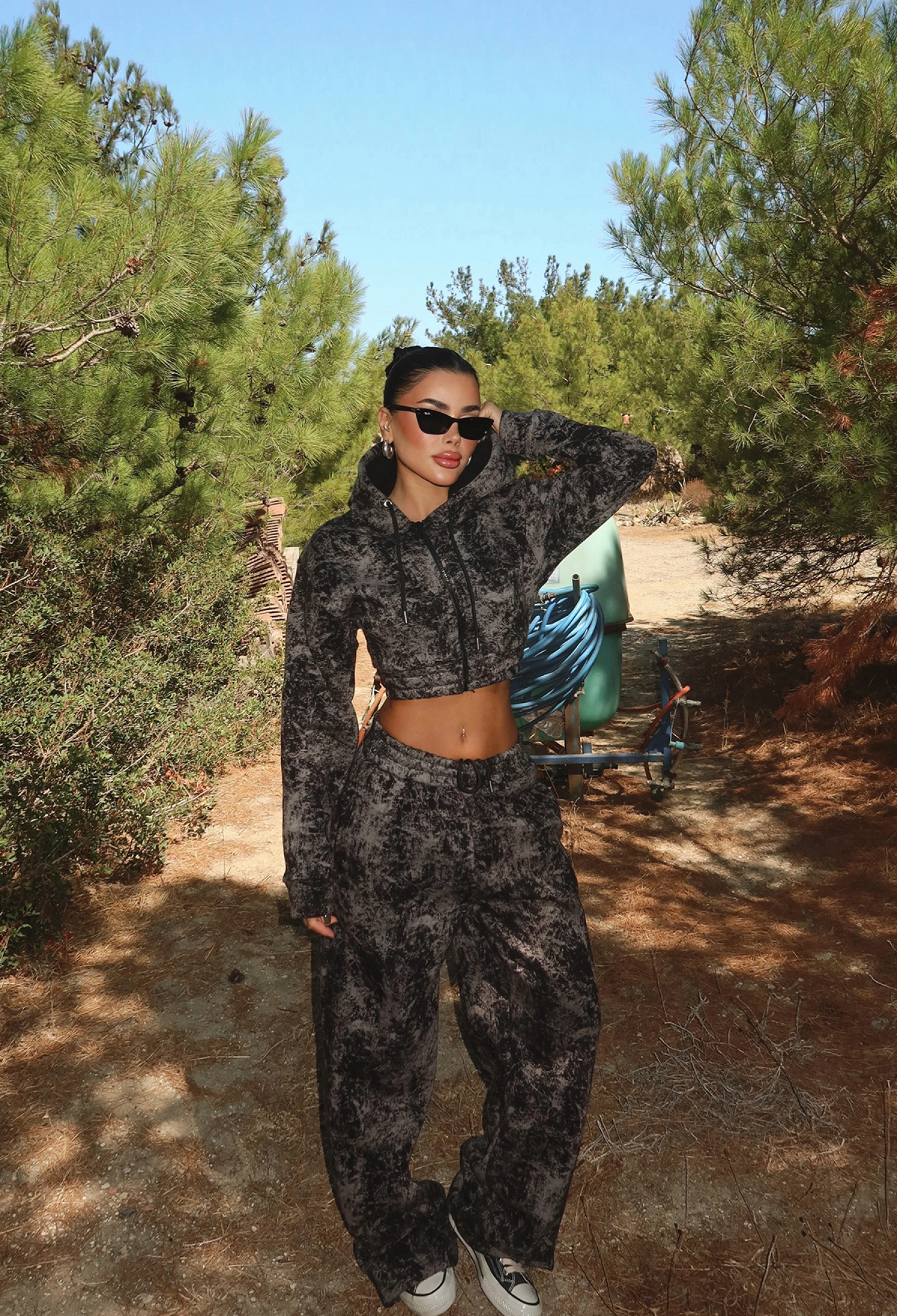 Oversized Sport Tracksuit With Bleached Pattern - Brand: EYYO ATELIER - Women & Kids, Baby Clothes Wholesale - TheBS Women