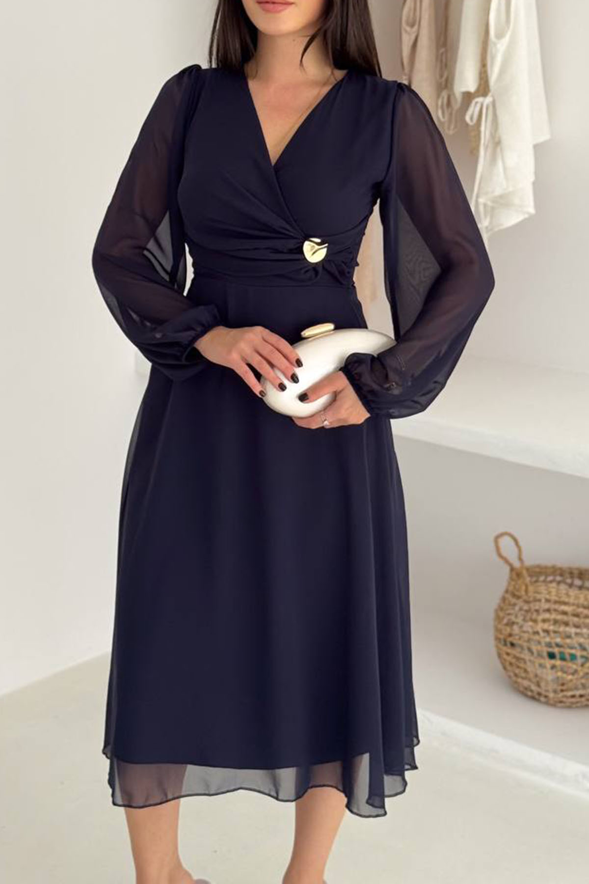 ElegantWrap Dress With V-Neck - Brand: Mode Roy - Women & Kids, Baby Clothes Wholesale - TheBS Women ElegantWrap Dress With V-Neck - Brand: Mode Roy - Women & Kids, Baby Clothes Wholesale - TheBS Women