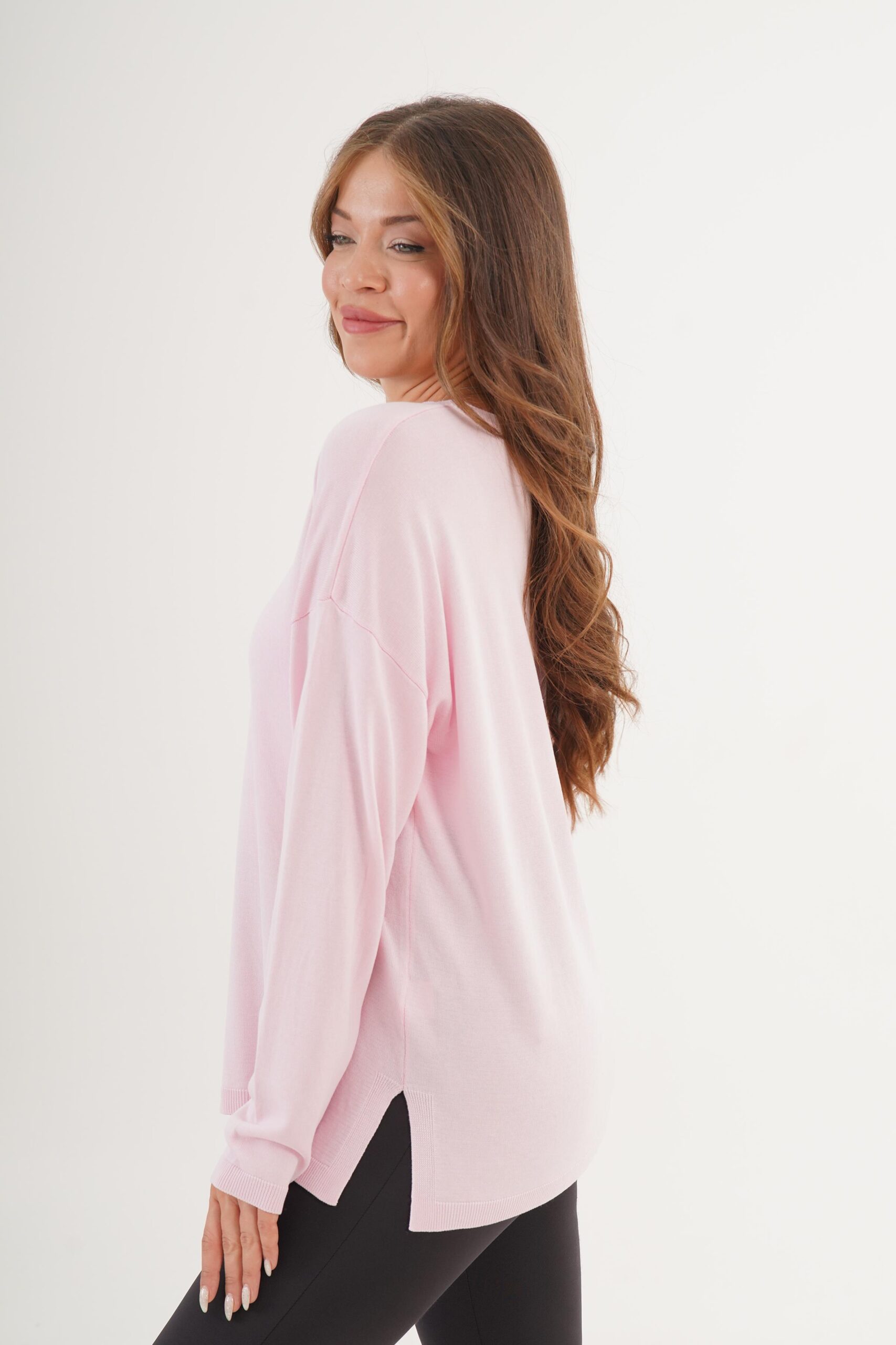 Sweater Oversized V-Neck Long Sleeve Casual - Brand: Lustrin - Women & Kids, Baby Clothes Wholesale - TheBS Women Sweater Oversized V-Neck Long Sleeve Casual - Brand: Lustrin - Women & Kids, Baby Clothes Wholesale - TheBS Women