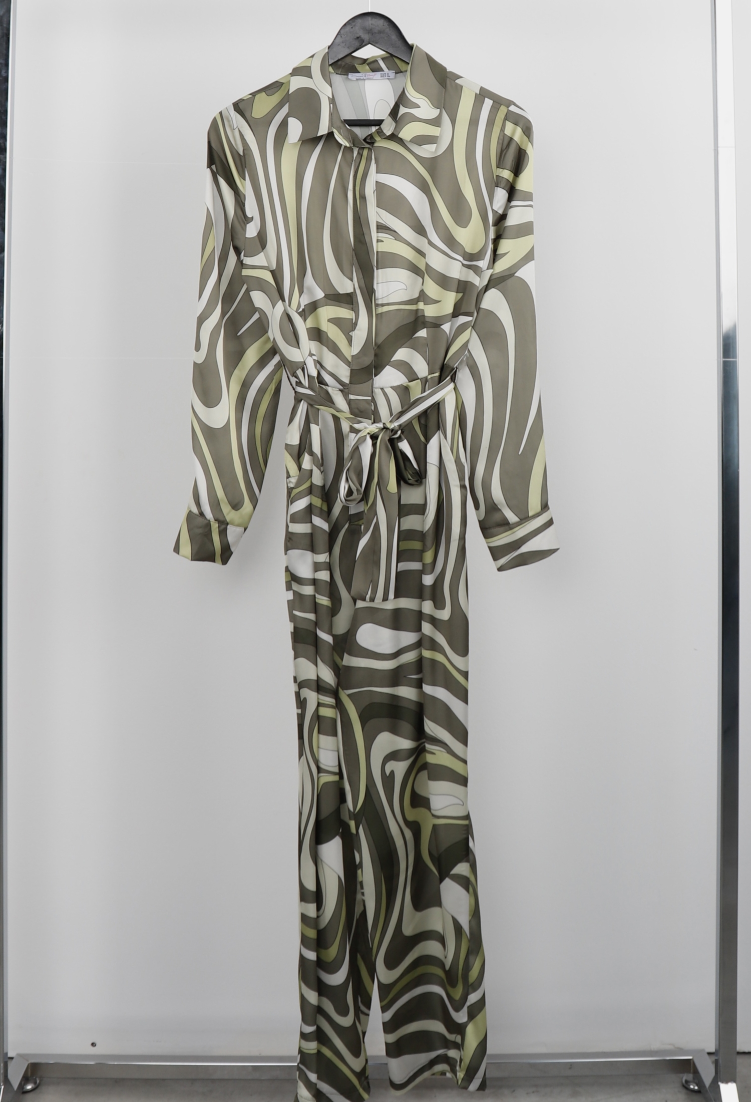 Green Retro Elegant Shirt Jumpsuit - Brand: Cream Rouge - Women & Kids, Baby Clothes Wholesale - TheBS Women