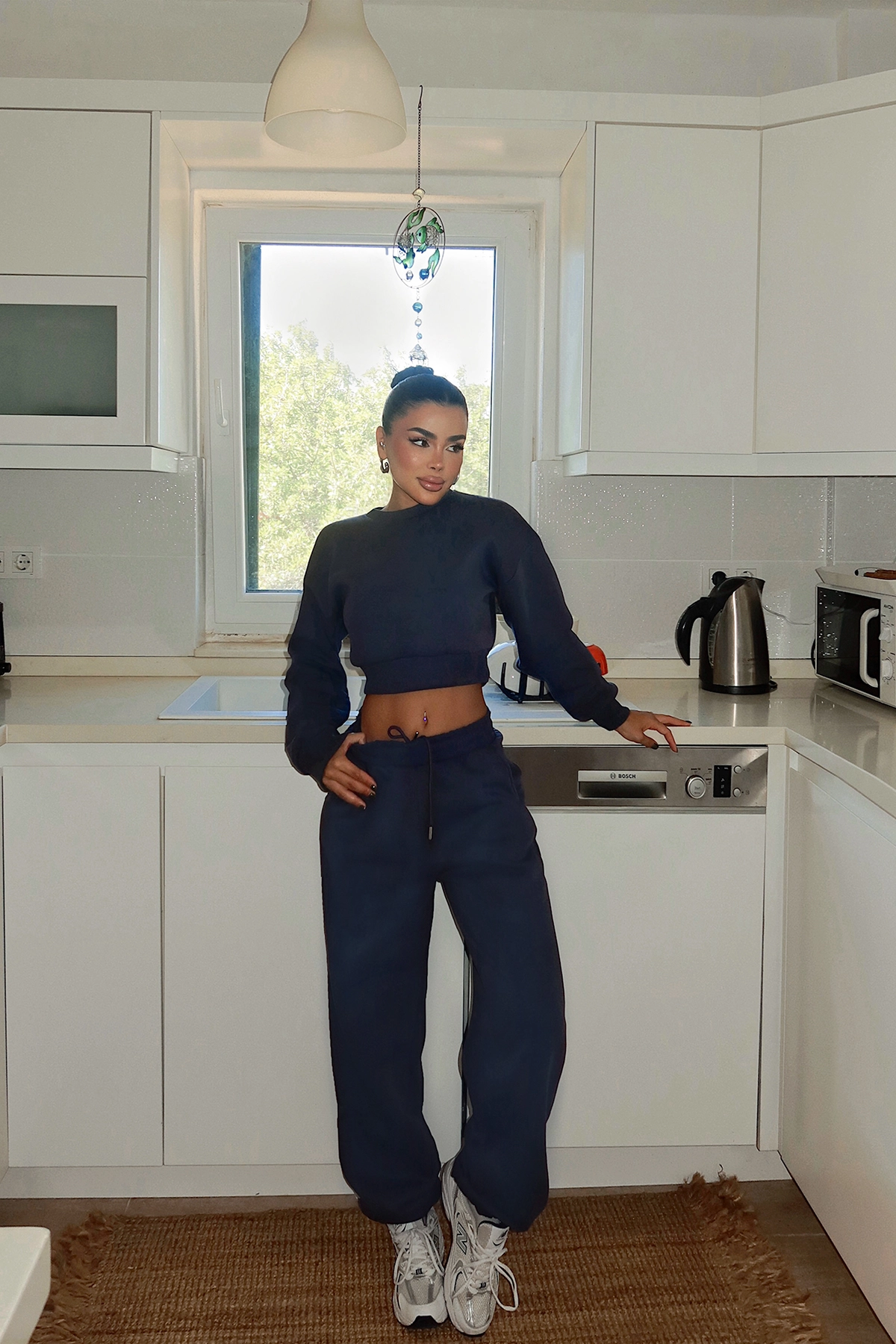 Navy Blue Tracksuit – Casual Sport Streetwear Jogger Set – Brand: EYYO ATELIER – Women & Kids, Baby Clothes Wholesale – TheBS Women