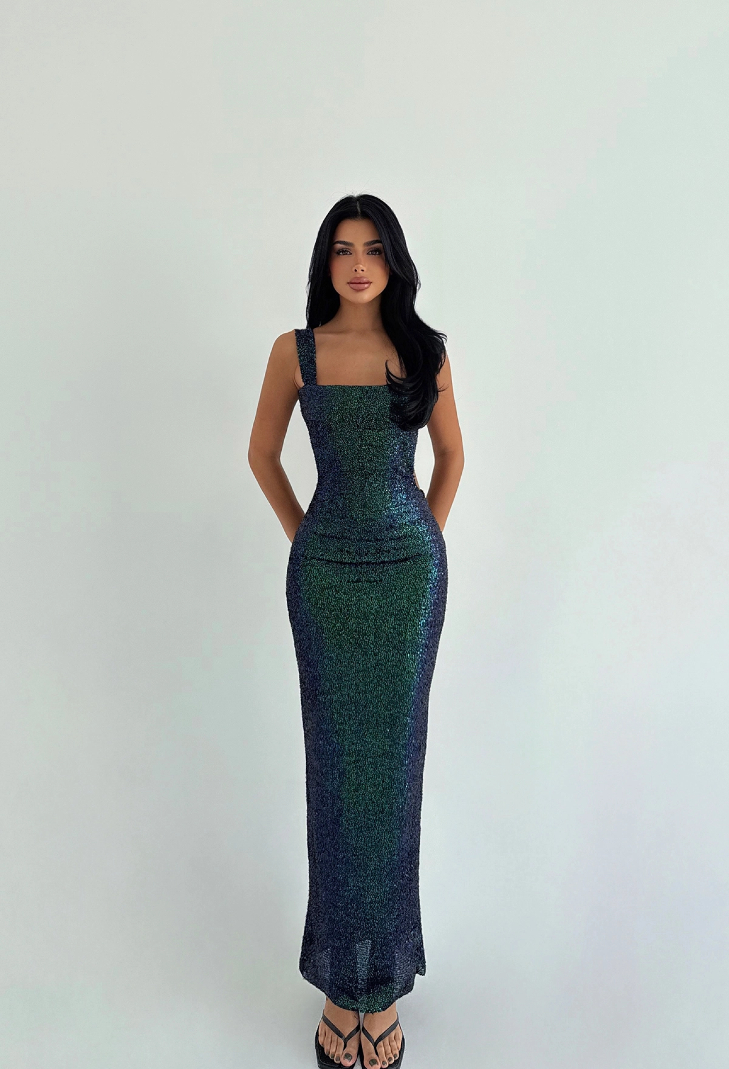 Mix Color Bodycon Dress With Sequined Glam - Brand: EYYO ATELIER - Women & Kids, Baby Clothes Wholesale - TheBS Women