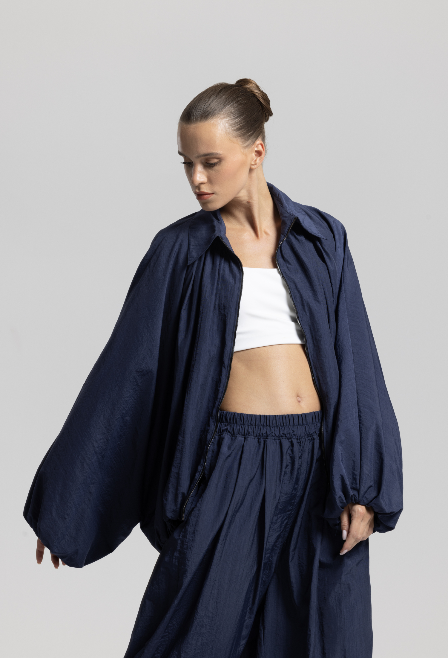 Navy Blue Sporty Oversized Shacket Coat - Brand: Cream Rouge - Women & Kids, Baby Clothes Wholesale - TheBS Women