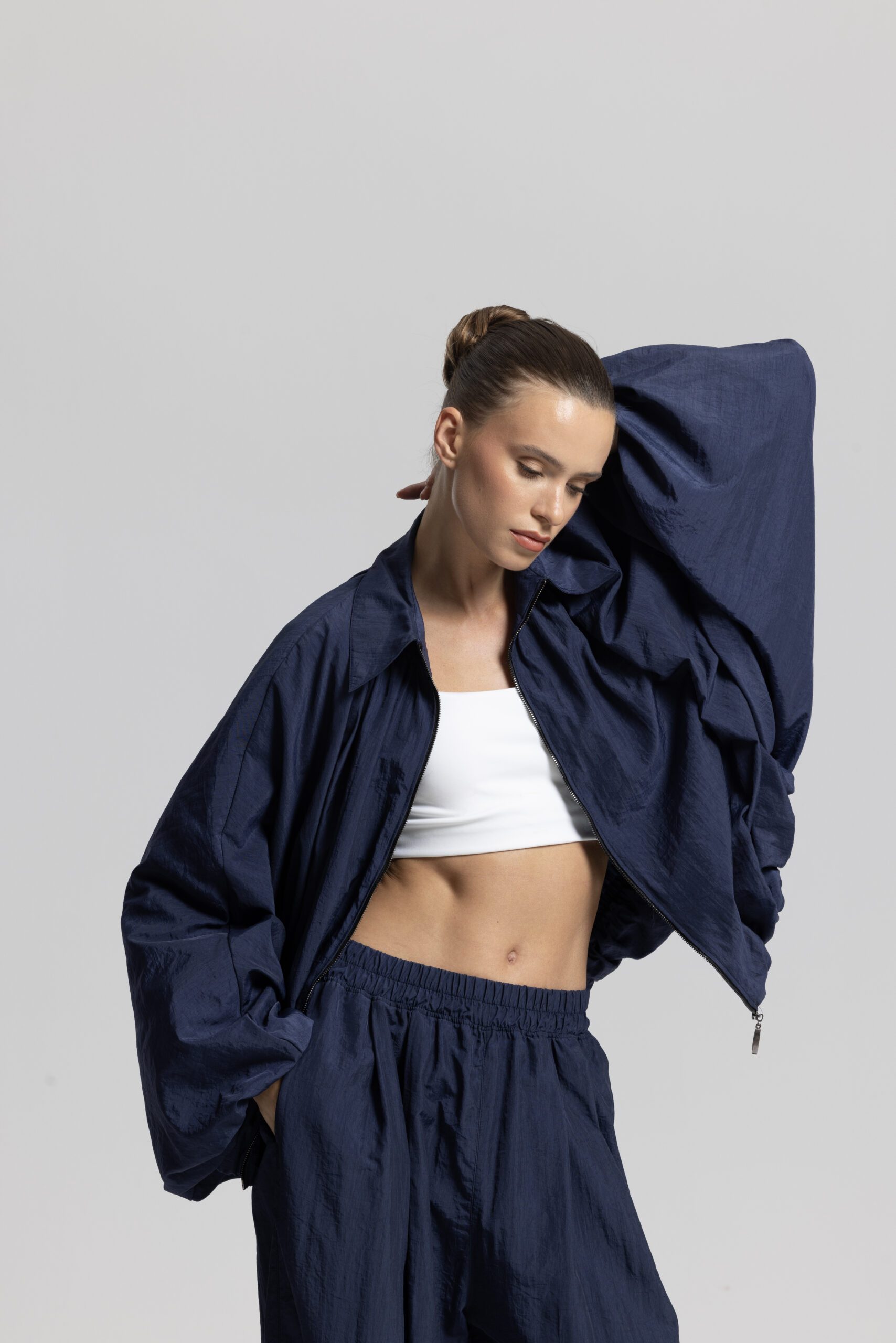 Navy Blue Sporty Oversized Shacket Coat - Brand: Cream Rouge - Women & Kids, Baby Clothes Wholesale - TheBS Women Navy Blue Sporty Oversized Shacket Coat - Brand: Cream Rouge - Women & Kids, Baby Clothes Wholesale - TheBS Women