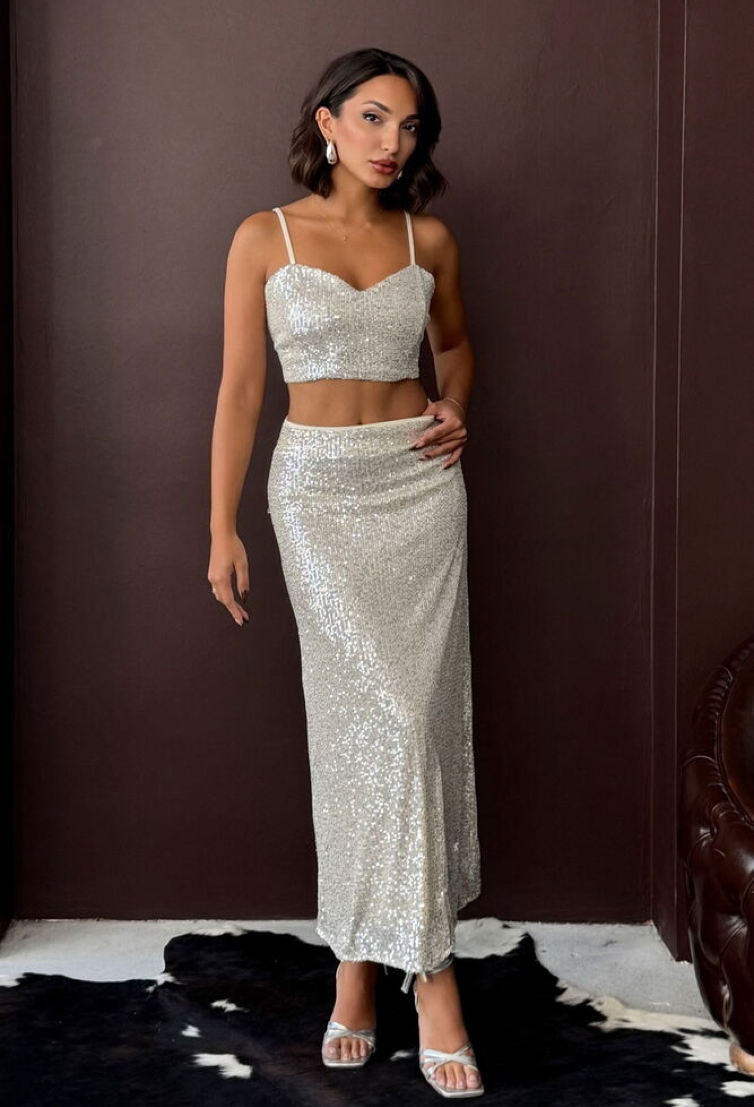 Silver Glam Slip Maxi Skirt - Brand: Topshow - Women & Kids, Baby Clothes Wholesale - TheBS Women