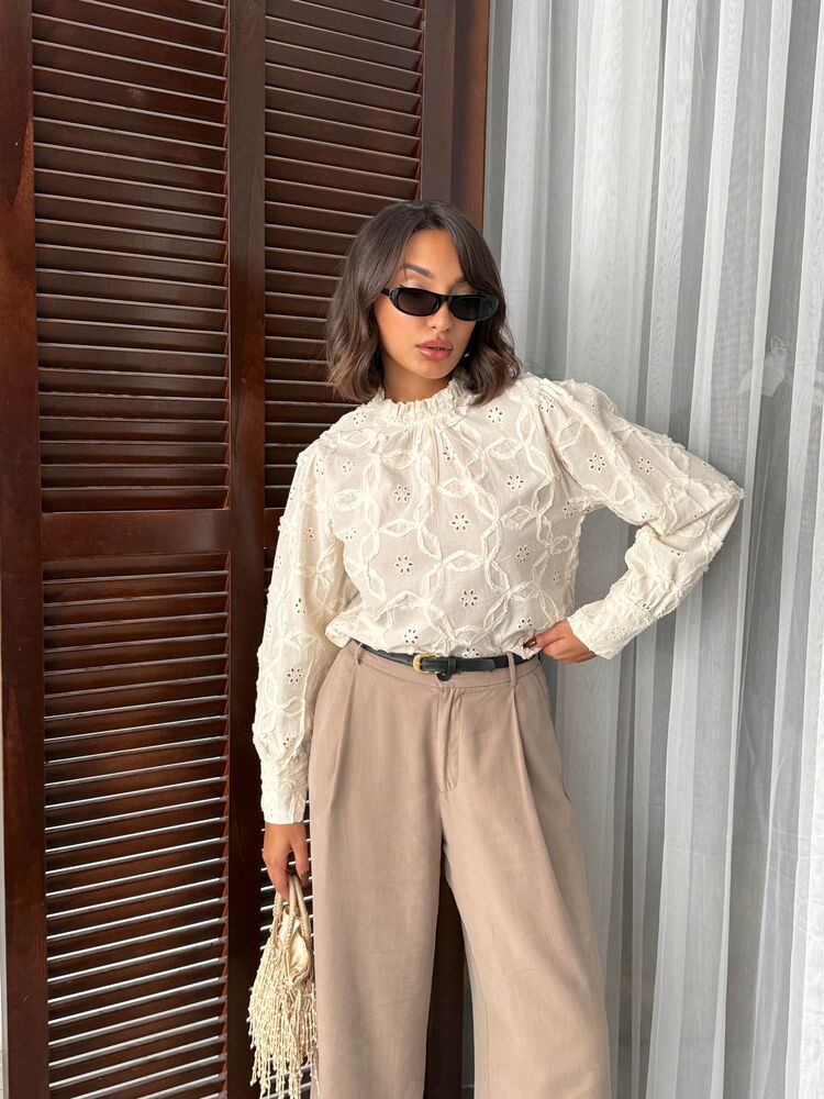 Beige Floral Elegant Blouse - Brand: Topshow - Women & Kids, Baby Clothes Wholesale - TheBS Women Beige Floral Elegant Blouse - Brand: Topshow - Women & Kids, Baby Clothes Wholesale - TheBS Women