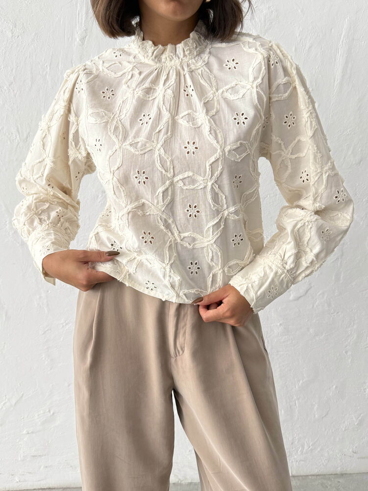 Beige Floral Elegant Blouse - Brand: Topshow - Women & Kids, Baby Clothes Wholesale - TheBS Women Beige Floral Elegant Blouse - Brand: Topshow - Women & Kids, Baby Clothes Wholesale - TheBS Women
