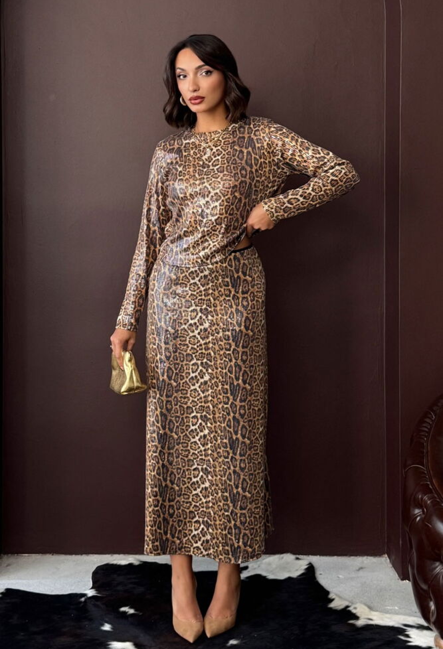 Leopard Print Pencil Midi Skirt - Brand: Topshow - Women & Kids, Baby Clothes Wholesale - TheBS Women