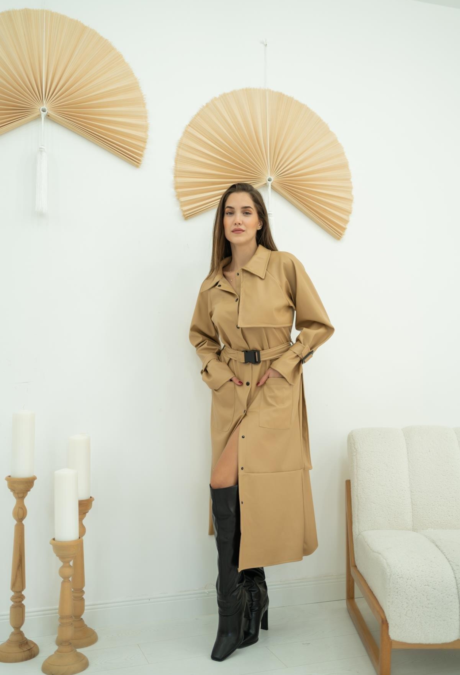 Leather Overcoat - Brand: Elisa - Women & Kids, Baby Clothes Wholesale - TheBS Women