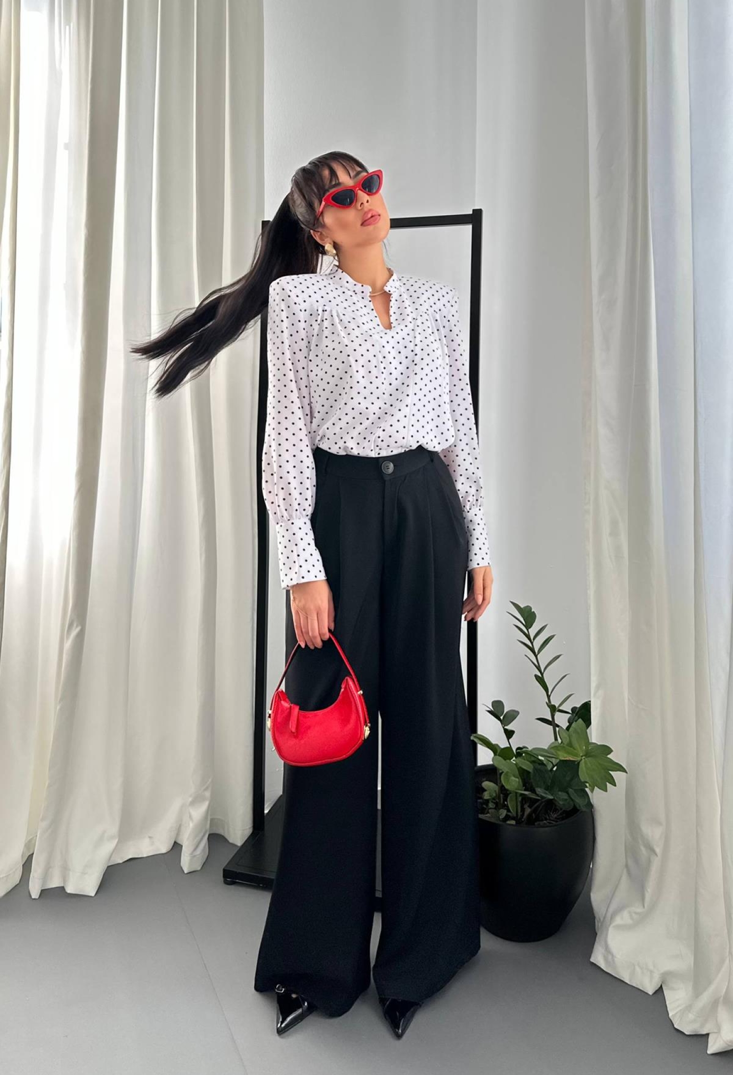 Polka Dot Elegant Blouse - Brand: Elisa - Women & Kids, Baby Clothes Wholesale - TheBS Women