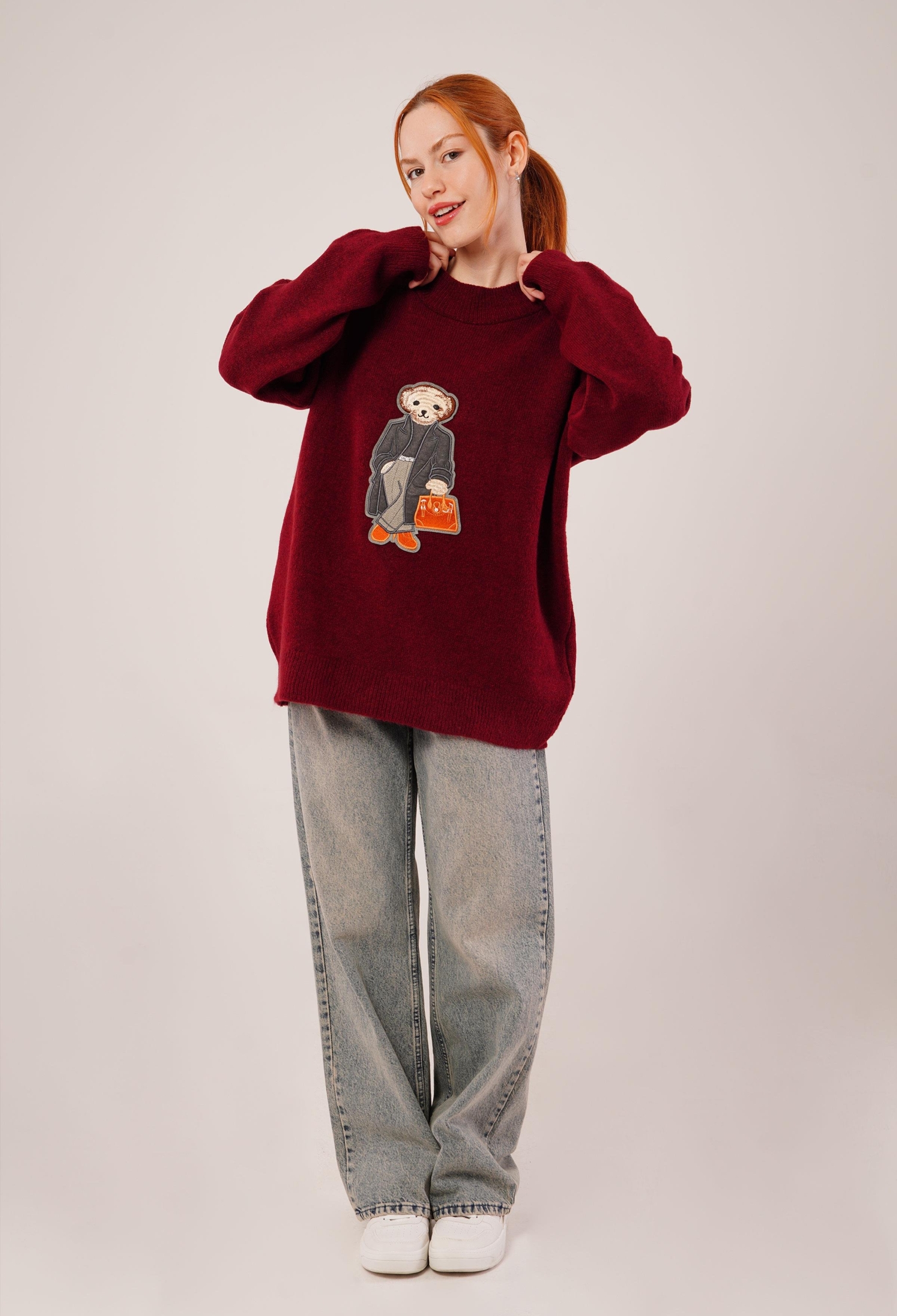 Sweater With Oversized Fit And Round Neck - Brand: Lustrin - Women & Kids, Baby Clothes Wholesale - TheBS Women