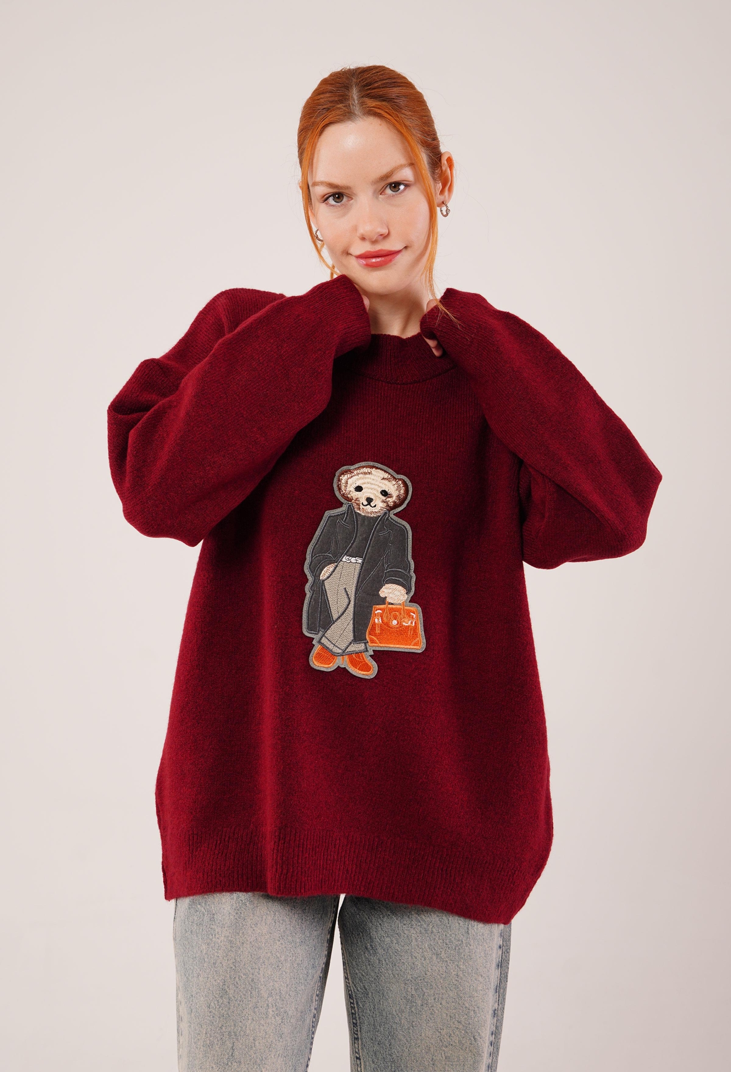 Sweater With Oversized Fit And Round Neck - Brand: Lustrin - Women & Kids, Baby Clothes Wholesale - TheBS Women