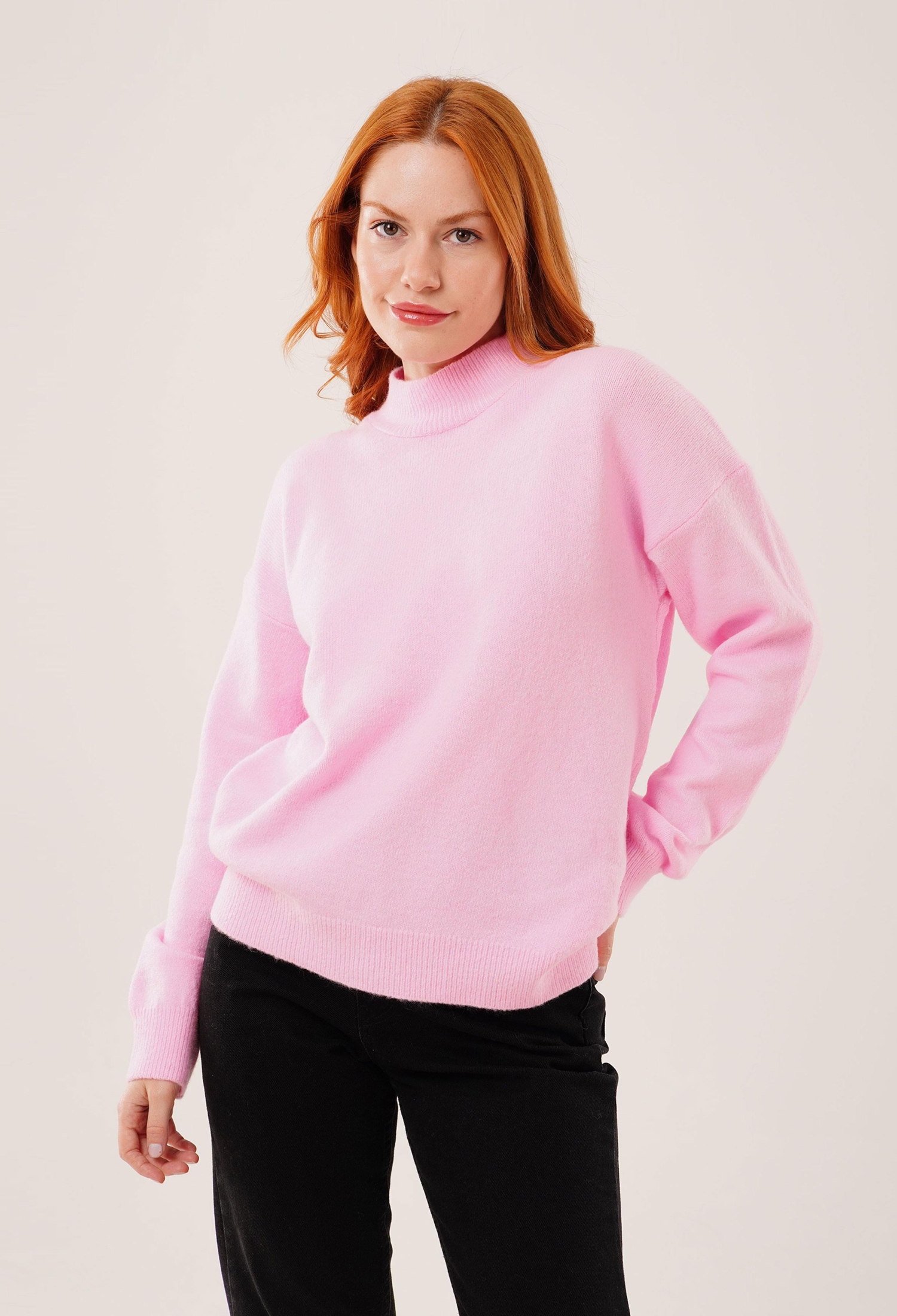Sweater Oversized Polo Neck Long Sleeve - Brand: Lustrin - Women & Kids, Baby Clothes Wholesale - TheBS Women
