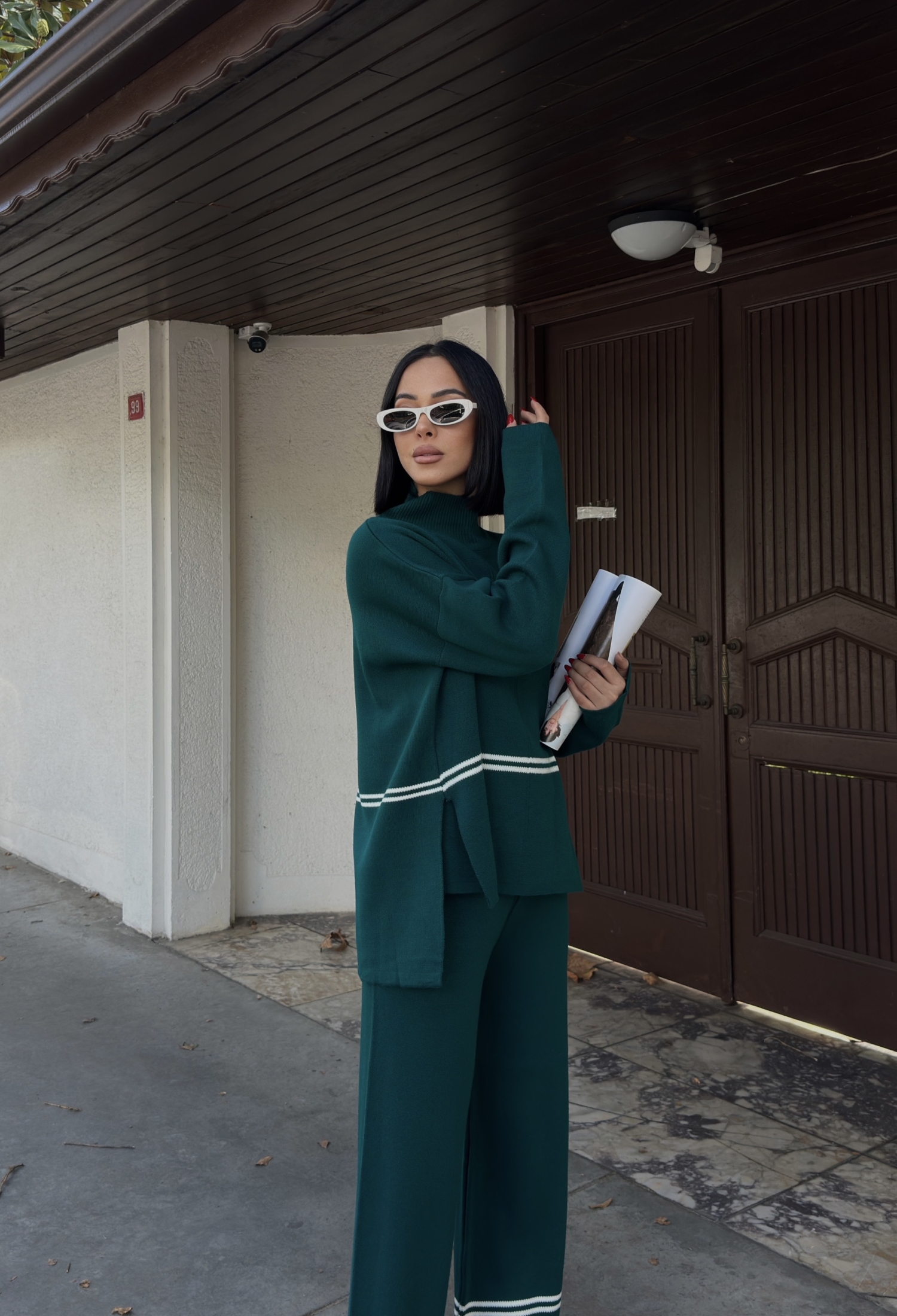 Green Casual Elegant Suit With Palazzo Pants - Brand: My Fashion - Women & Kids, Baby Clothes Wholesale - TheBS Women