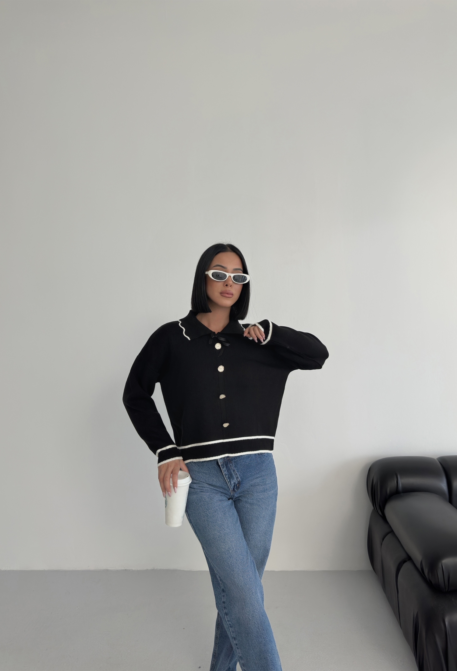 Sweater With Polo NeckLong Sleeves - Brand: My Fashion - Women & Kids, Baby Clothes Wholesale - TheBS Women