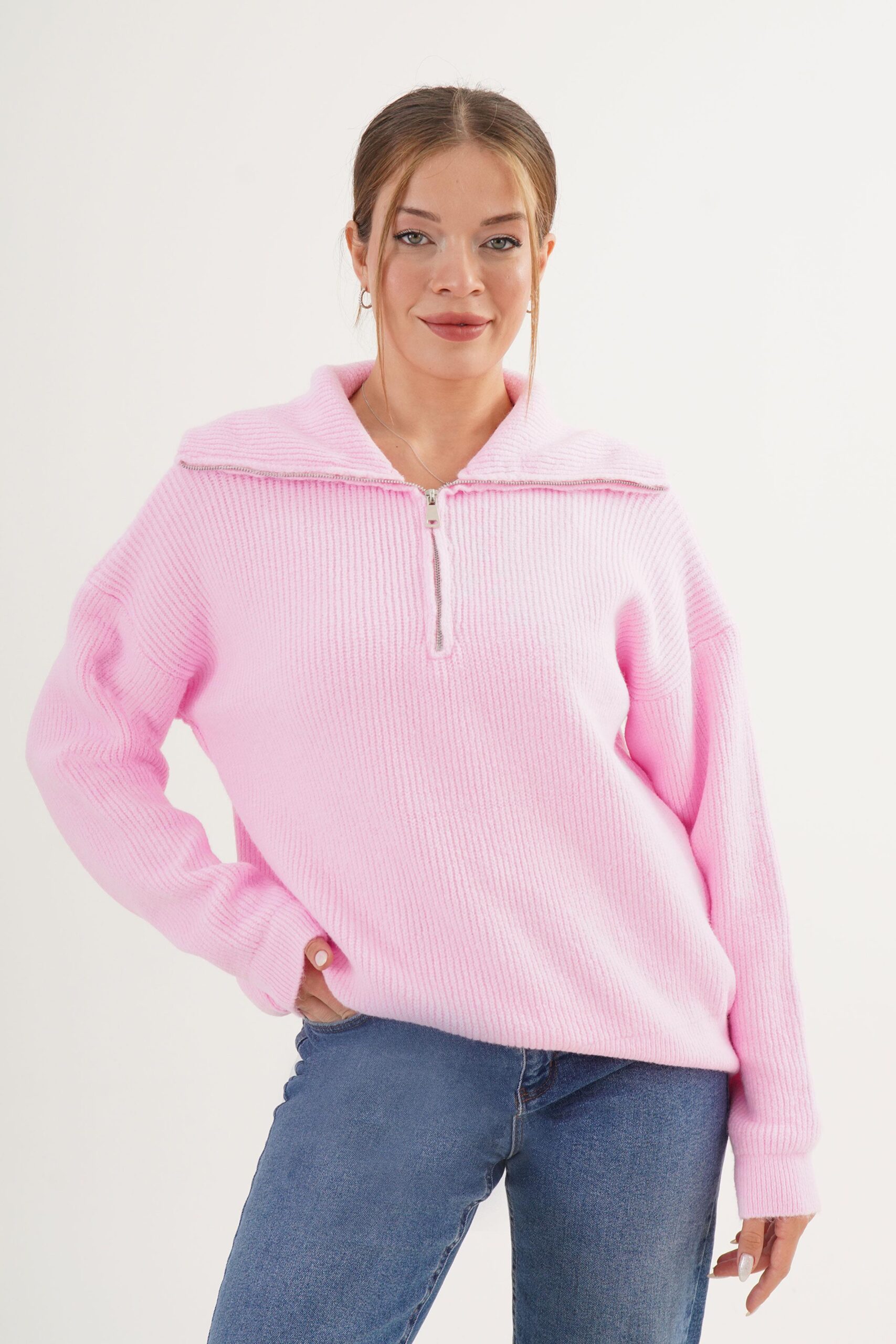 Oversized Fit Casual Sweater With Shawl Collar - Brand: Lustrin - Women & Kids, Baby Clothes Wholesale - TheBS Women Oversized Fit Casual Sweater With Shawl Collar - Brand: Lustrin - Women & Kids, Baby Clothes Wholesale - TheBS Women