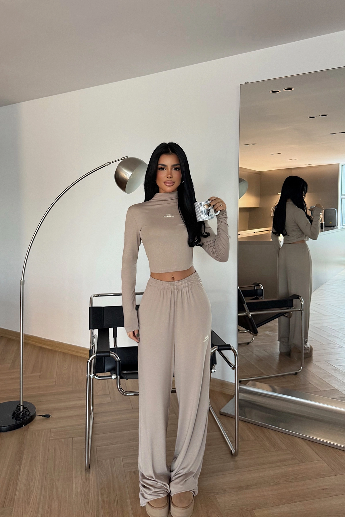 Beige Tracksuit Oversized Fit Jogger With High Neck - Brand: EYYO ATELIER - Women & Kids, Baby Clothes Wholesale - TheBS Women Beige Tracksuit Oversized Fit Jogger With High Neck - Brand: EYYO ATELIER - Women & Kids, Baby Clothes Wholesale - TheBS Women