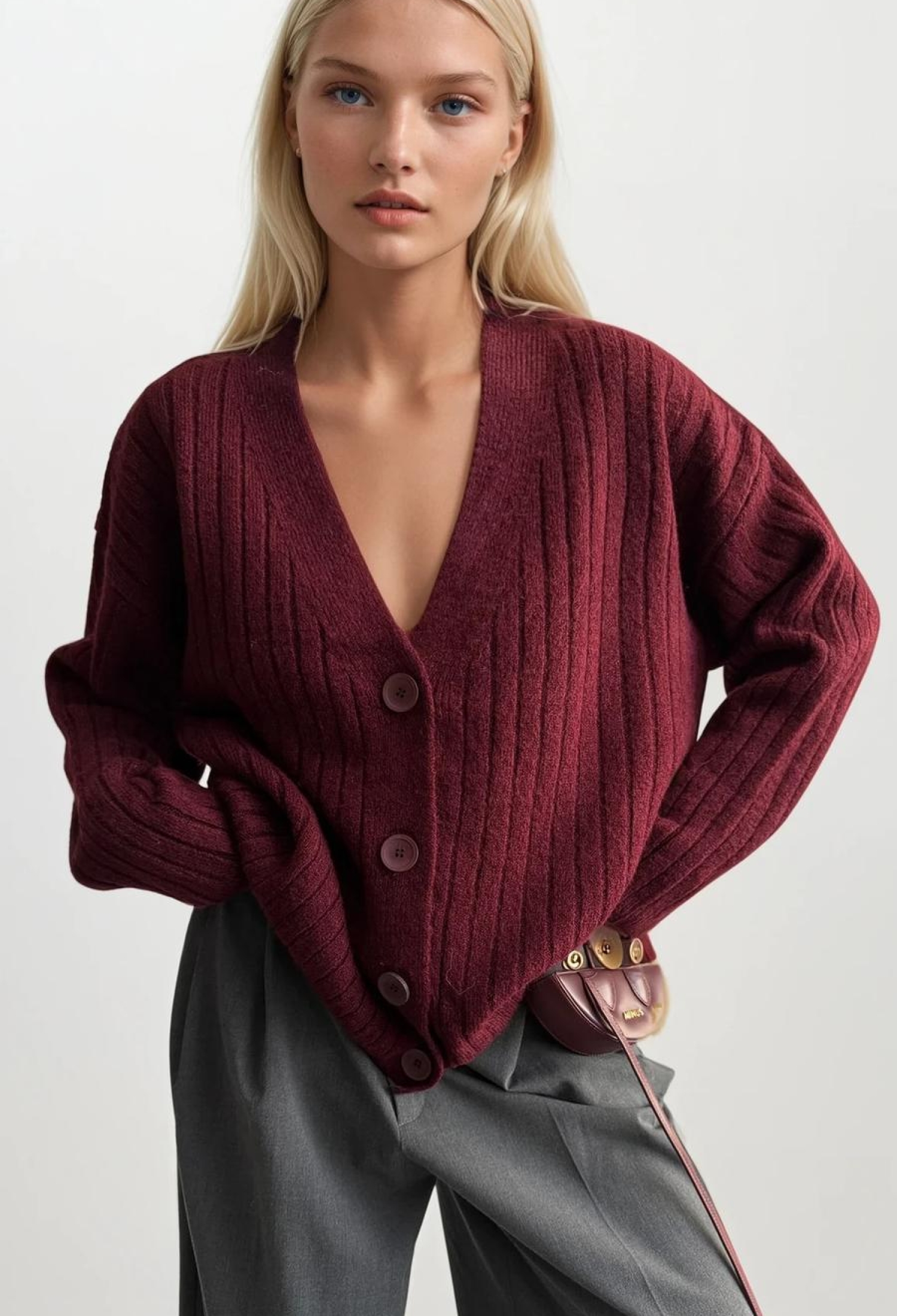 Cardigan With Striped Pattern And V-Neck - Brand: Black Fashion - Women & Kids, Baby Clothes Wholesale - TheBS Women