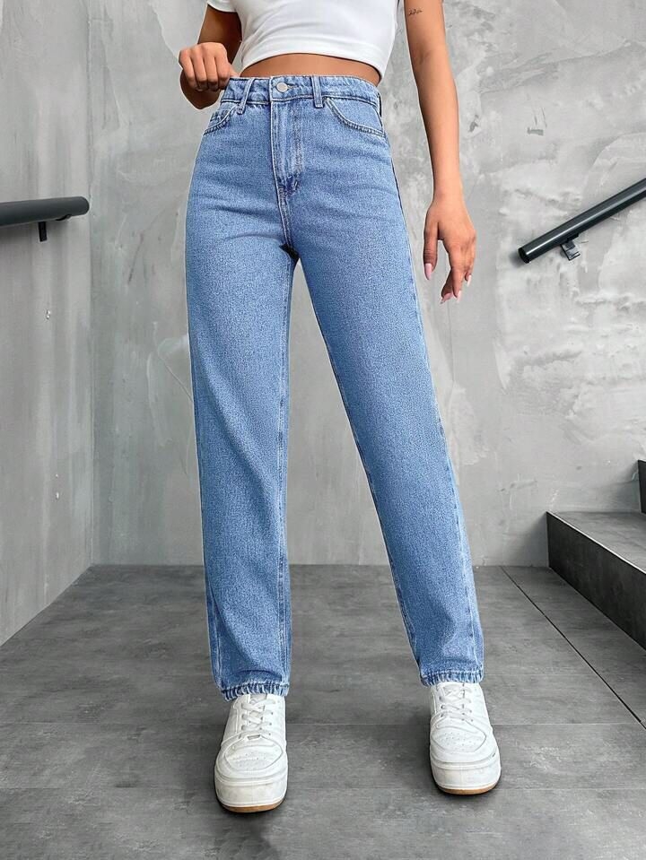 Mom Jeans High Waist Straight Leg - Brand: My Jest Fashion - Women & Kids, Baby Clothes Wholesale - TheBS Women Mom Jeans High Waist Straight Leg - Brand: My Jest Fashion - Women & Kids, Baby Clothes Wholesale - TheBS Women