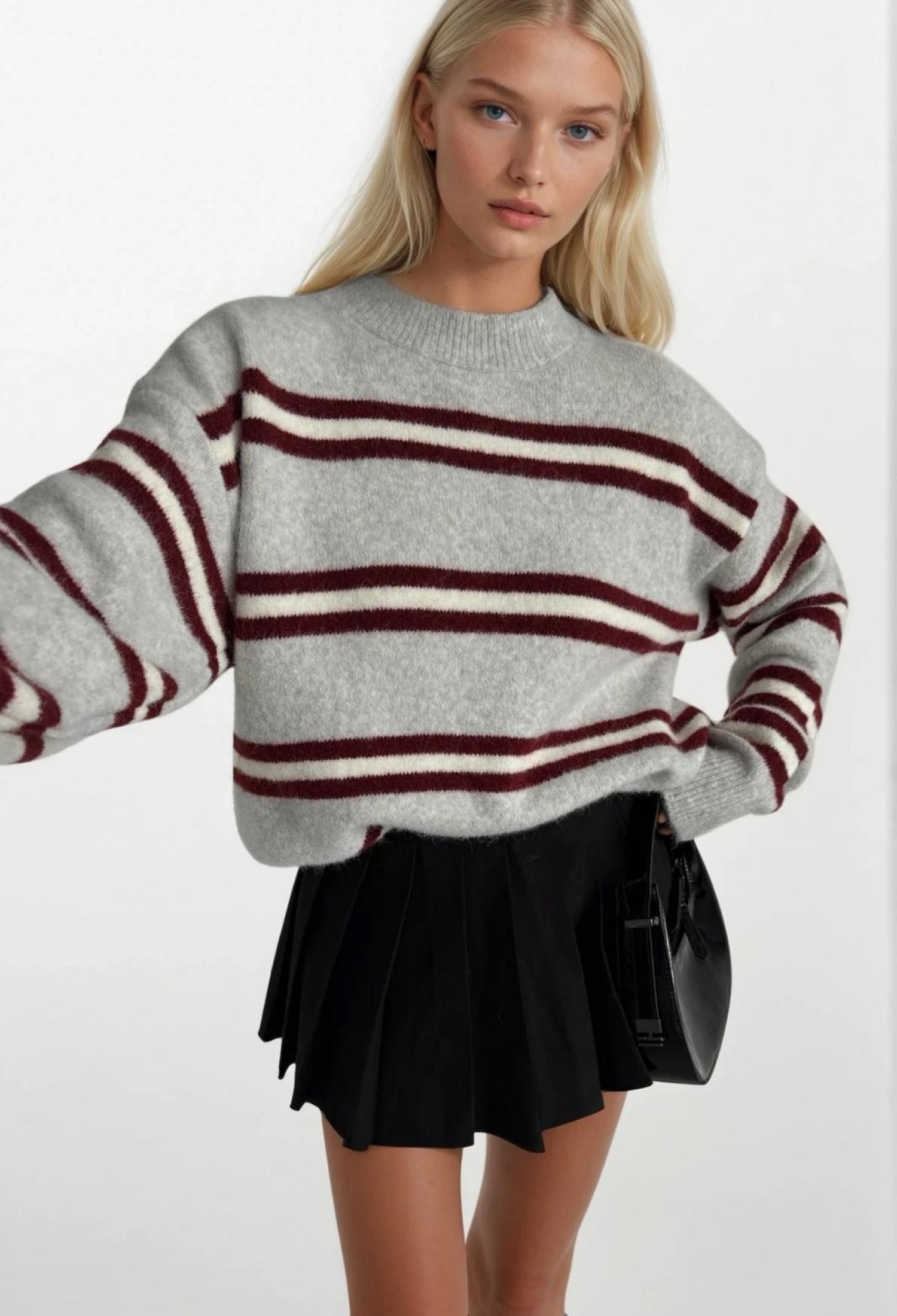 Striped Oversized Fit Sweater - Brand: Black Fashion - Women & Kids, Baby Clothes Wholesale - TheBS Women