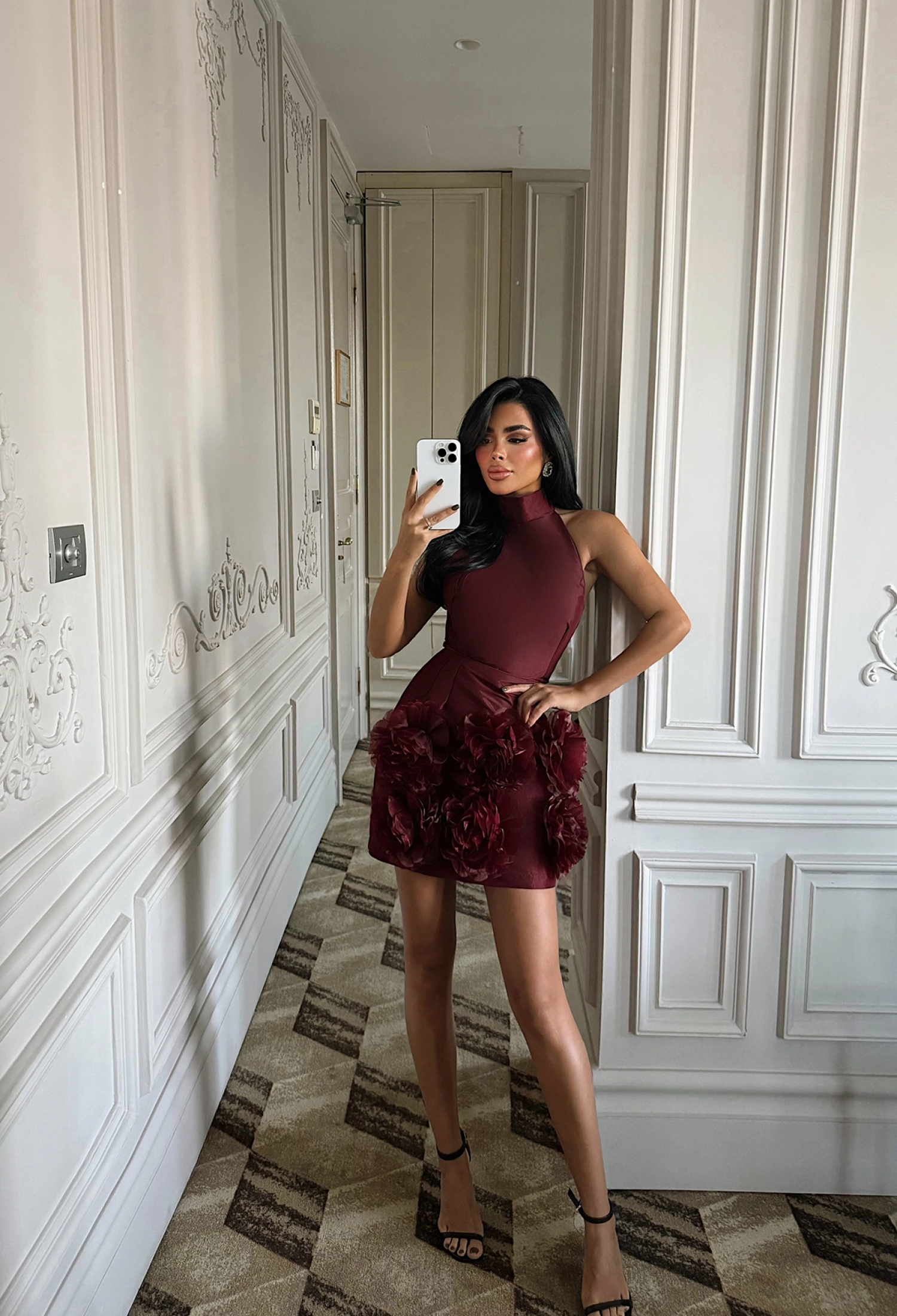 Claret Red Elegant Bodycon Mini Dress - Brand: EYYO ATELIER - Women & Kids, Baby Clothes Wholesale - TheBS Women