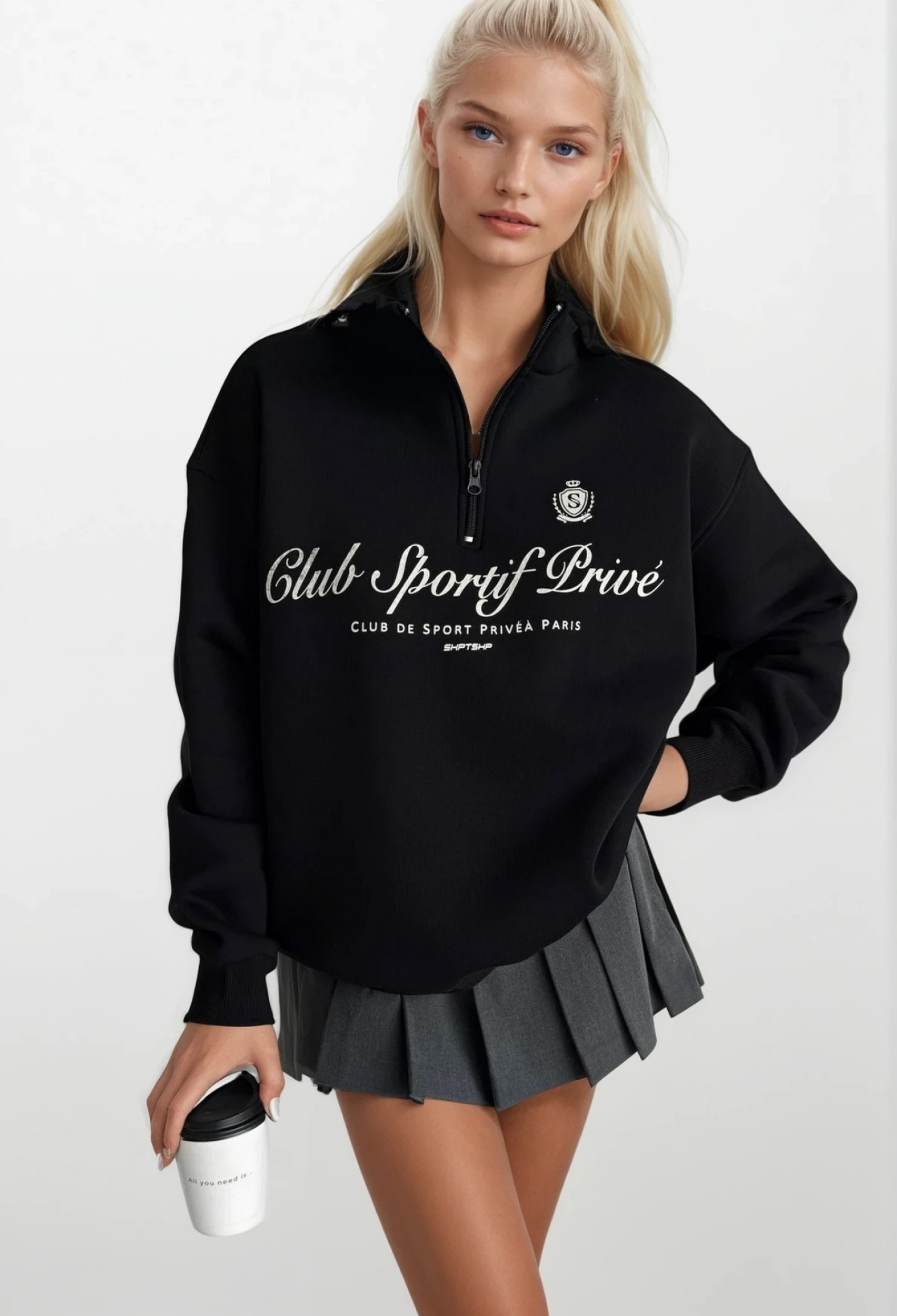 Oversized Fit Hooded Neck Sweatshirt - Brand: Black Fashion - Women & Kids, Baby Clothes Wholesale - TheBS Women