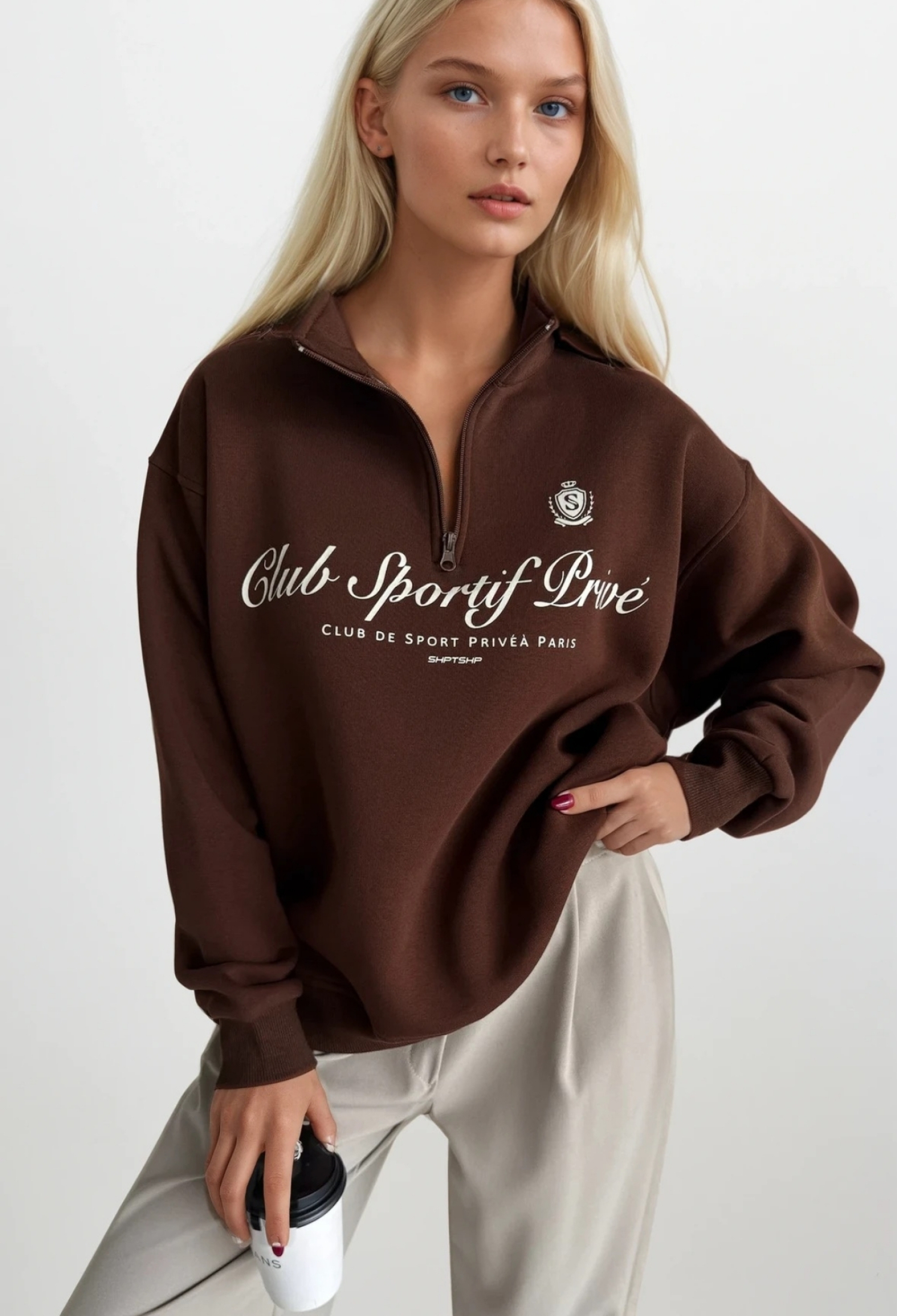 Oversized Fit Sweatshirt With Letter Print - Brand: Black Fashion - Women & Kids, Baby Clothes Wholesale - TheBS Women