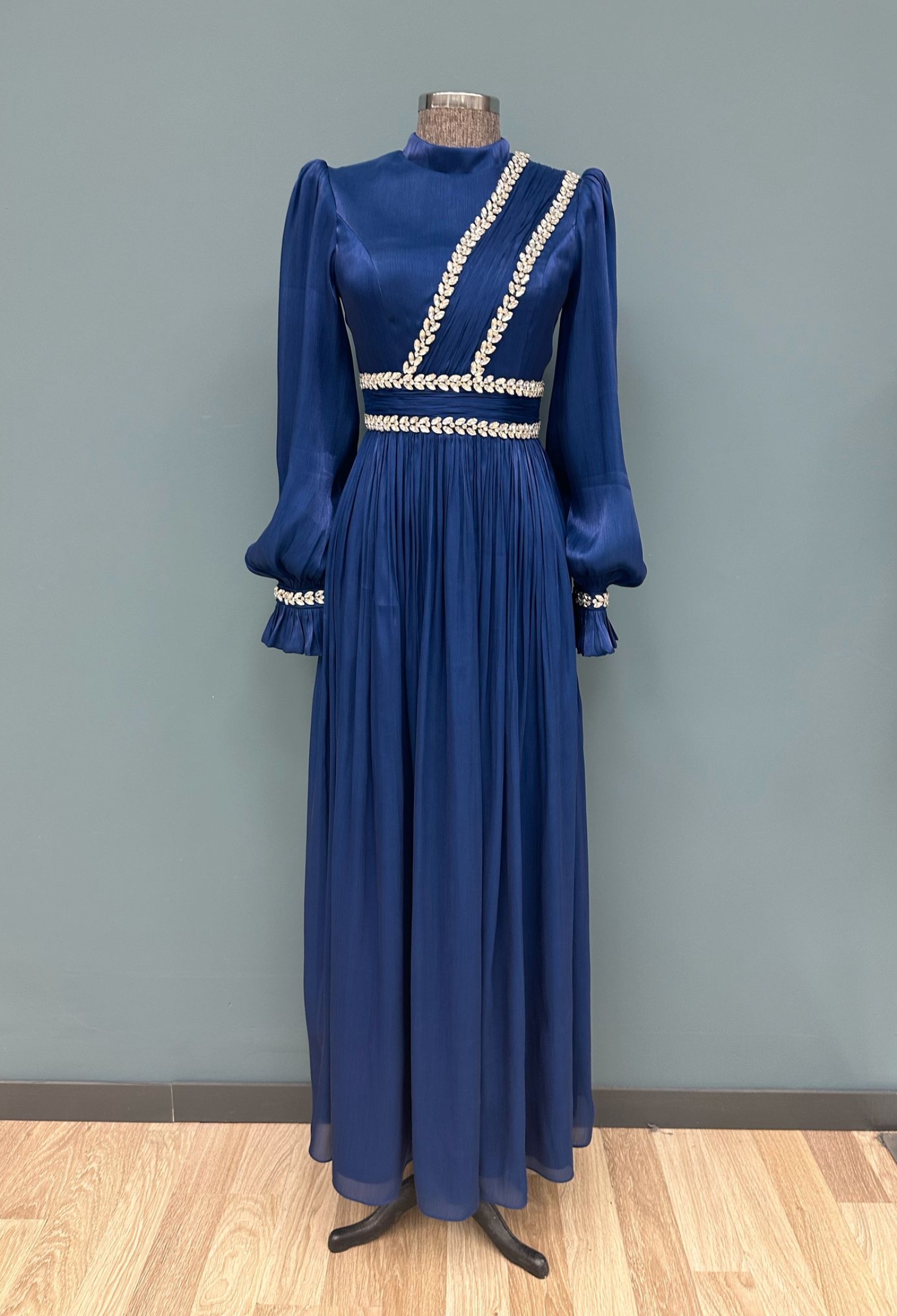 Navy Blue Fit And Flare Elegant Dress - Brand: Puane - Women & Kids, Baby Clothes Wholesale - TheBS Women