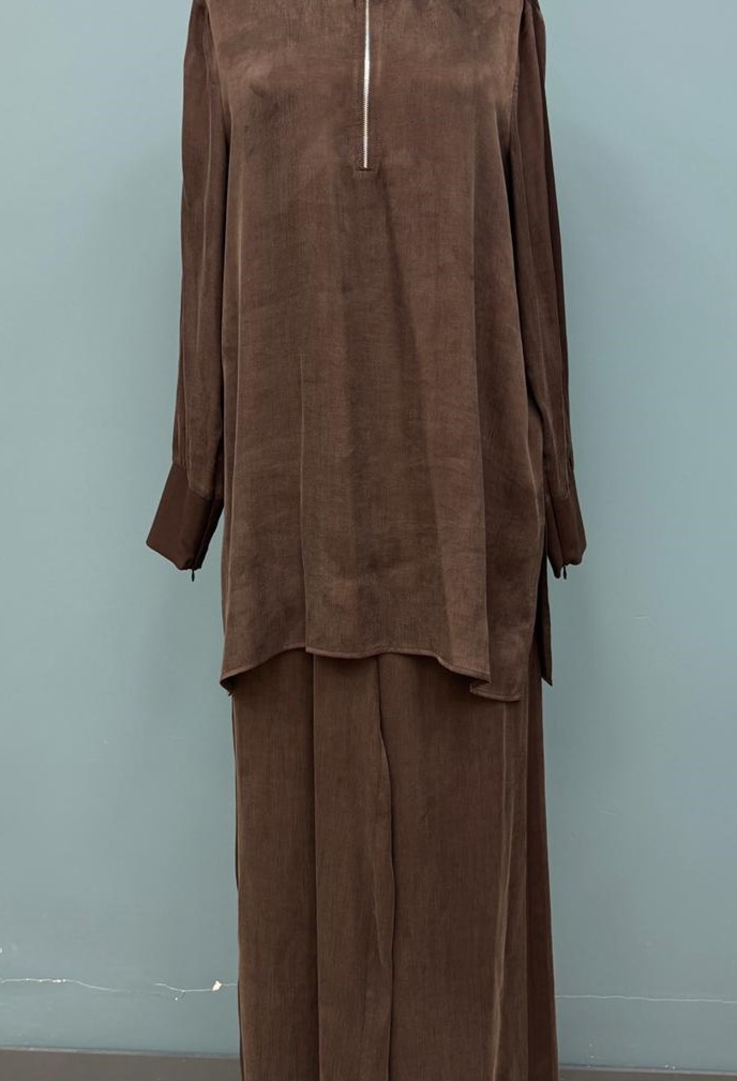 Brown Tracksuit With Hooded Neck And Wide Leg Palazzo Pants - Brand: Puane - Women & Kids, Baby Clothes Wholesale - TheBS Women