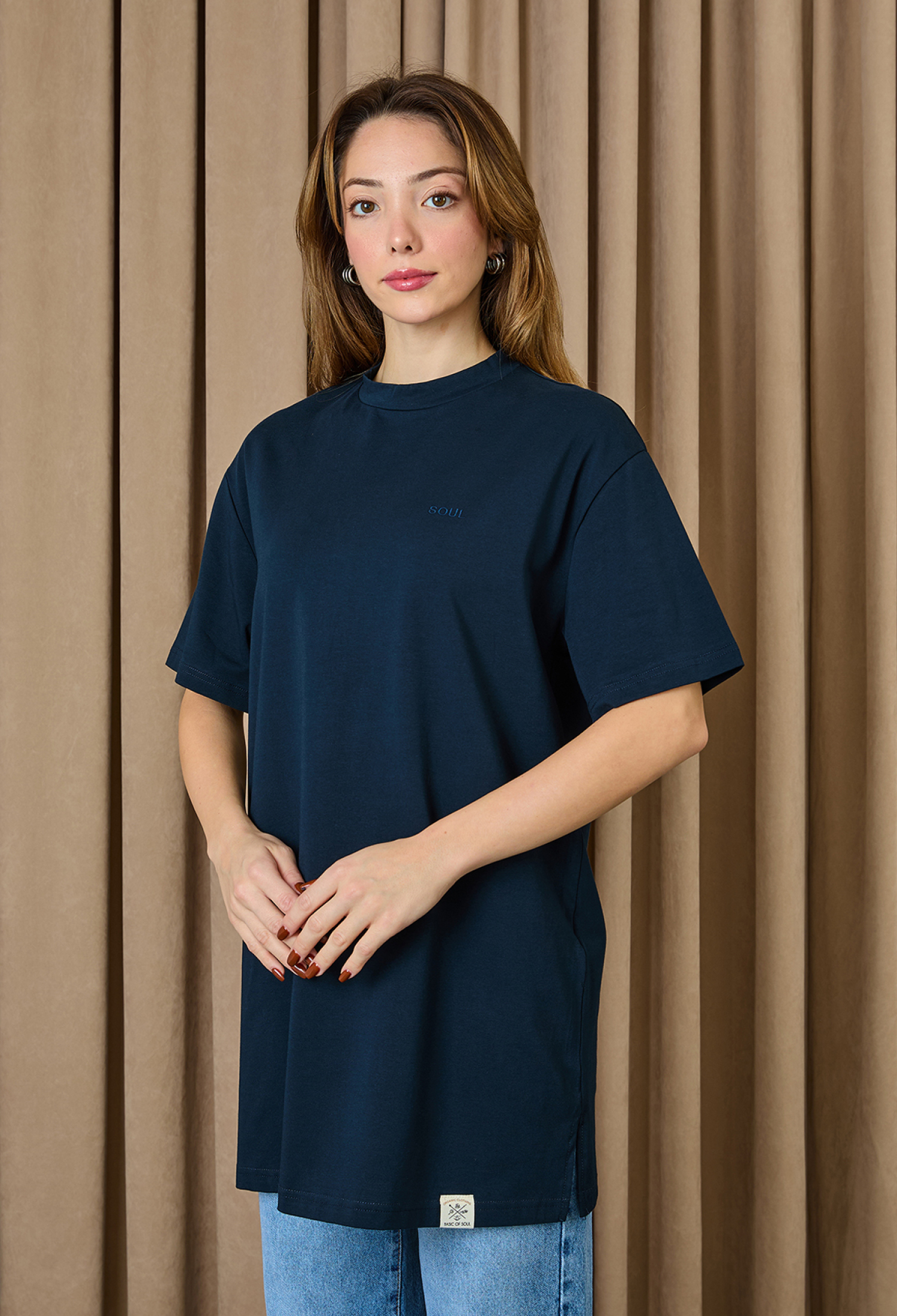 NavyTshirt Oversized Casual Streetwear - Brand: SOUL - Women & Kids, Baby Clothes Wholesale - TheBS Women