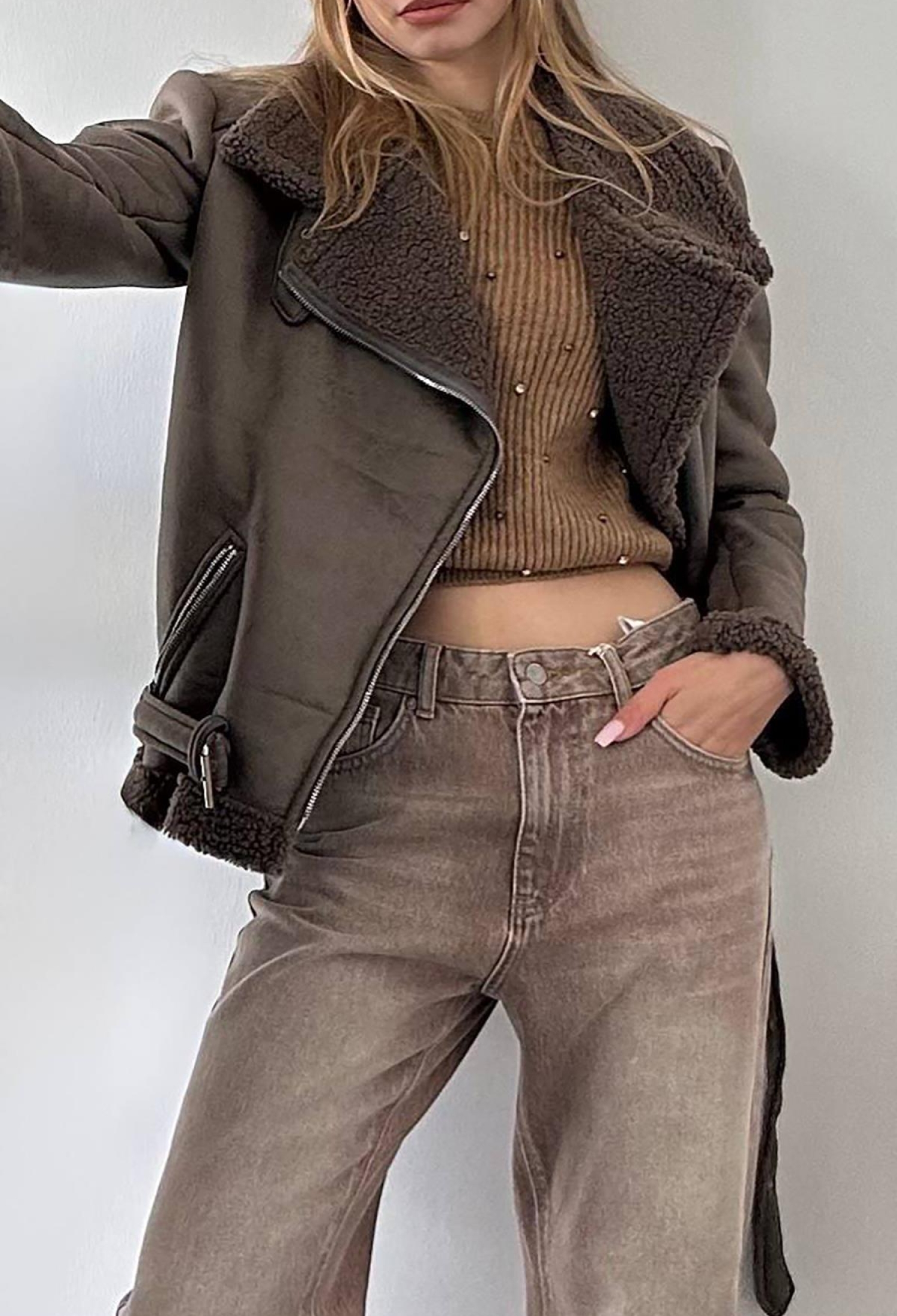 Fur Jacket With Epaulettes - Brand: Elisa - Women & Kids, Baby Clothes Wholesale - TheBS Women