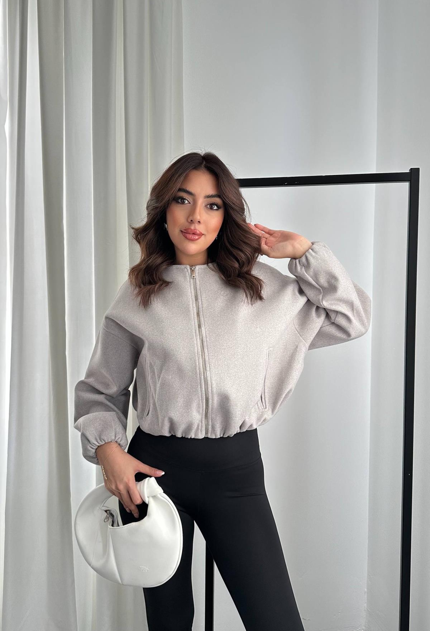 Short Front Zipper Bomber Jacket - Brand: Elisa - Women & Kids, Baby Clothes Wholesale - TheBS Women