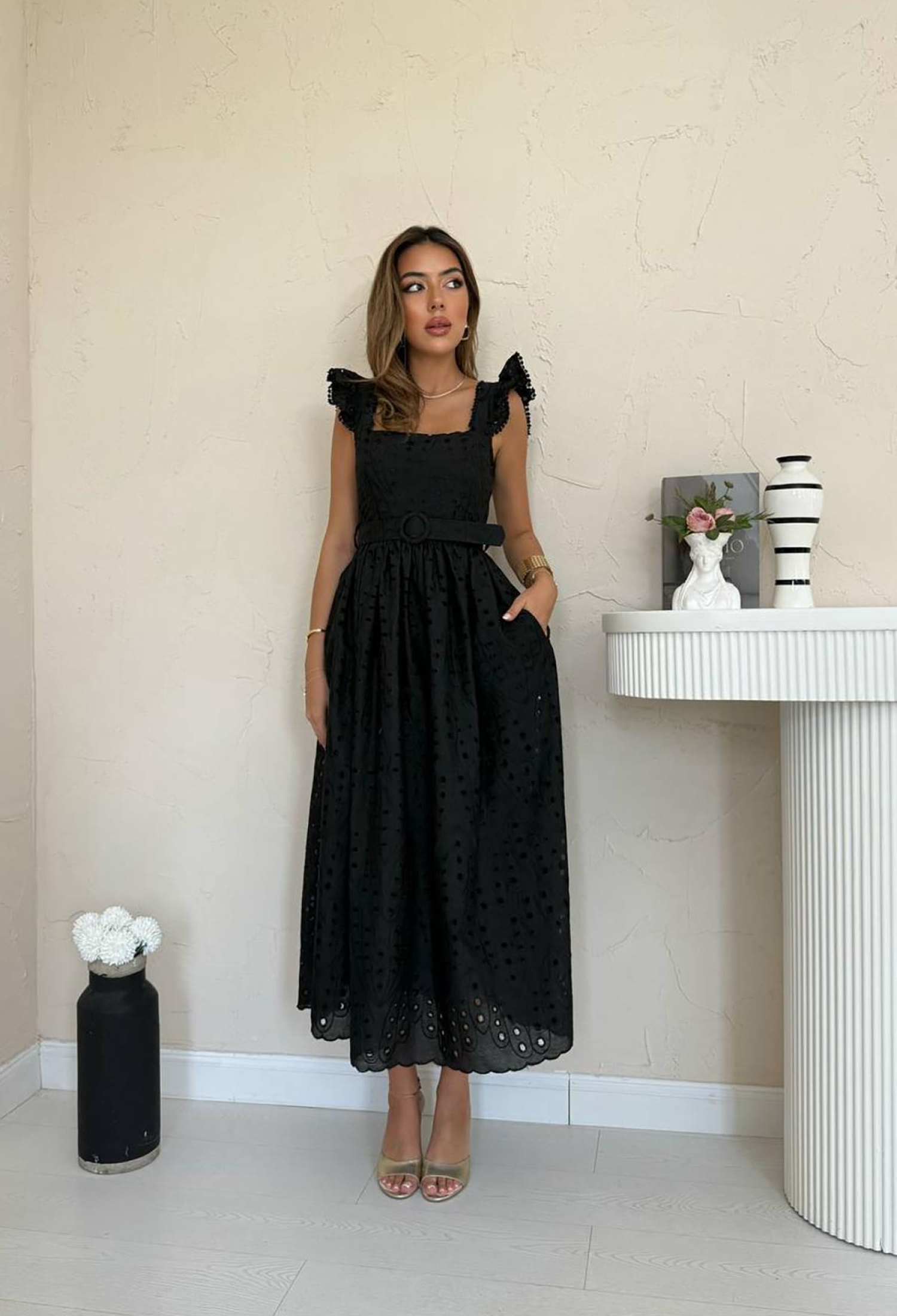 ElegantPolka Dot A-Line Dress - Brand: Elisa - Women & Kids, Baby Clothes Wholesale - TheBS Women